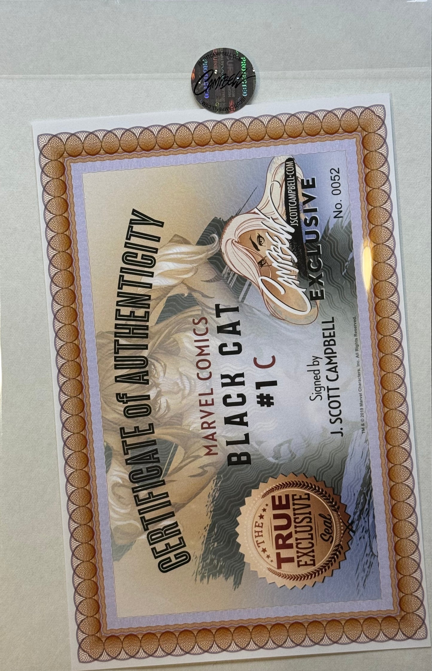 Black Cat - Vol3 #1 - Cover C - J. Scott Campbell Autographed Variant