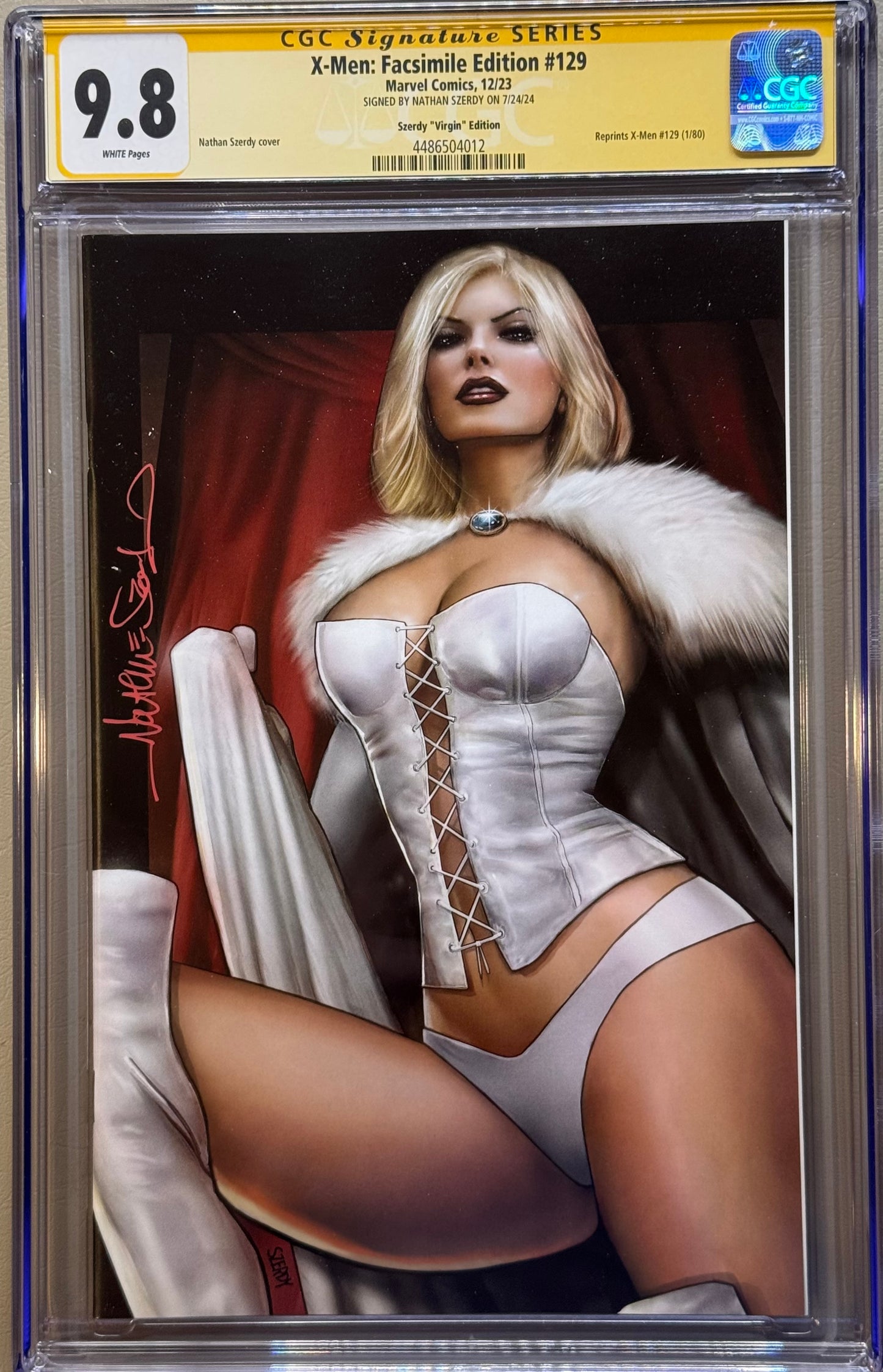 The Uncanny X-Men Vol1 #129 - Facsimile Edition - Cover G - Emma Frost Nathan Szerdy Exclusive Virgin Variant - CGC 9.8 Signature Series