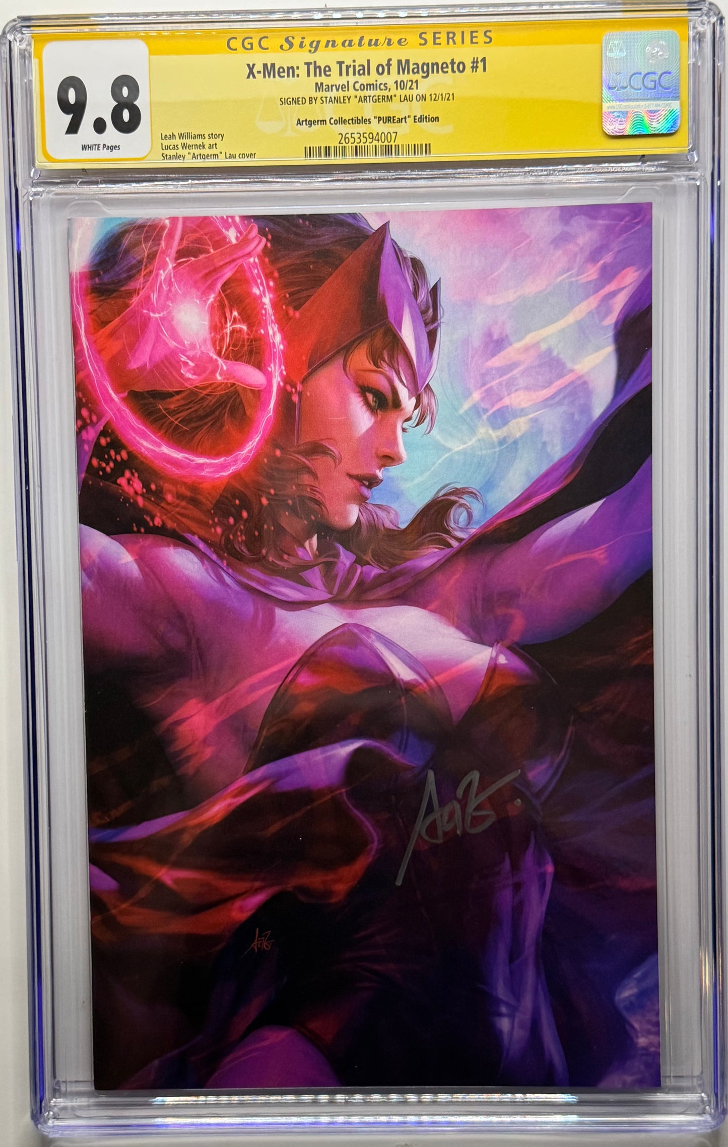 X-Men- Trial of Magneto #1 - Cover J - Stanley Argerm Lau Virgin Variant - CGC Signature Series 9.8