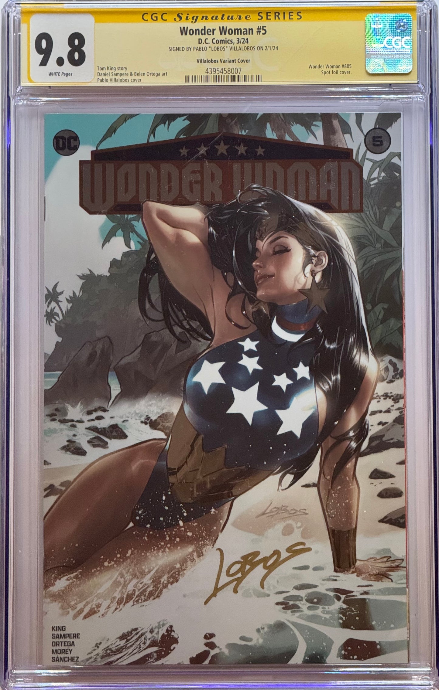 Wonder Woman Vol6 #5 - Cover G - Exclusive Pablo Villalobes Swimsuit Foil Variant - CGC Signature Series 9.8