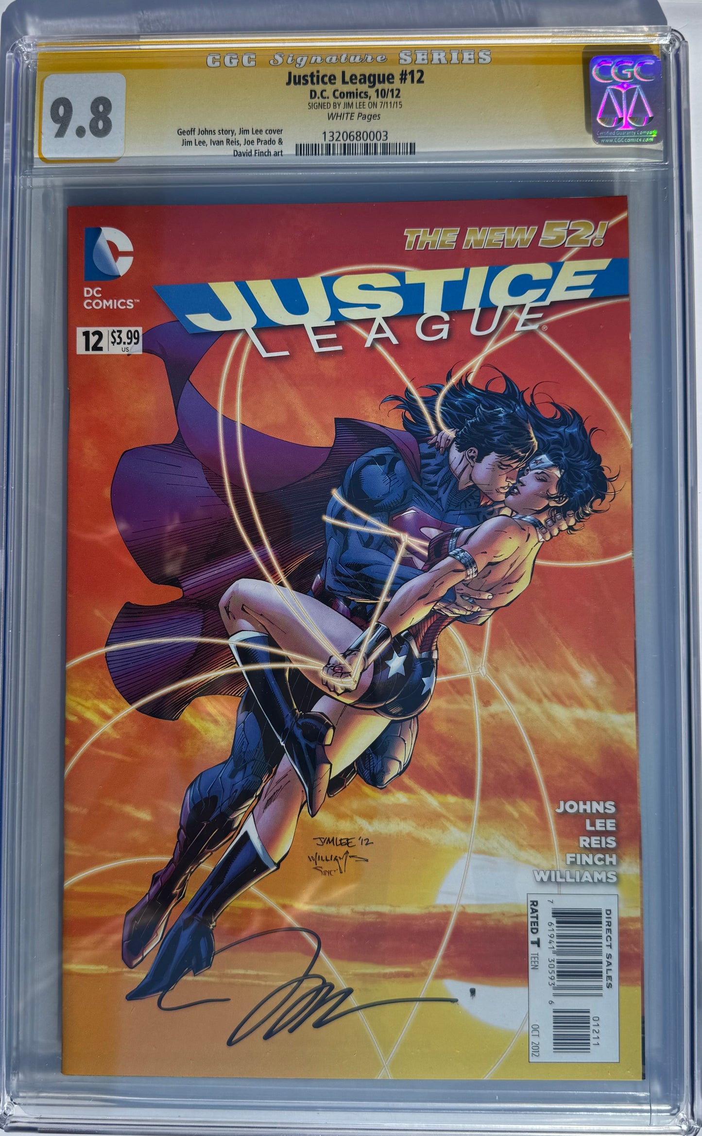 Justice League Vol2 #12 - Cover A - Jim Lee Variant - CGC Signature Series 9.8