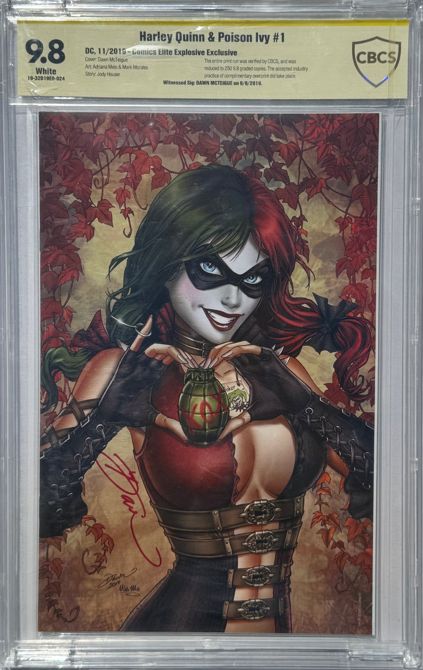Harley Quinn & Poison Ivy #1 - Cover F - Comic Elite Explosive Dawn McTaigue Exclusive Variant - CBCS Signature Series 9.8