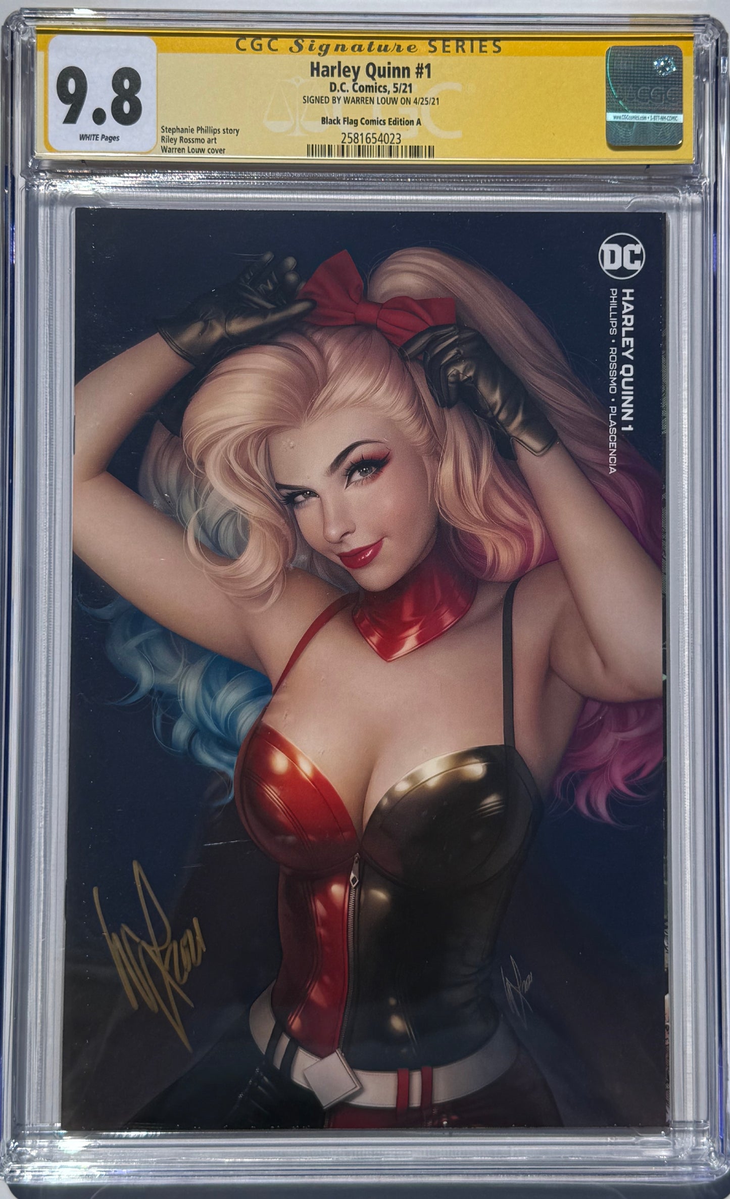 Harley Quinn Vol 4 #1 - Cover J - Warren Louw Black Flag Variant - CGC Signature Series 9.8