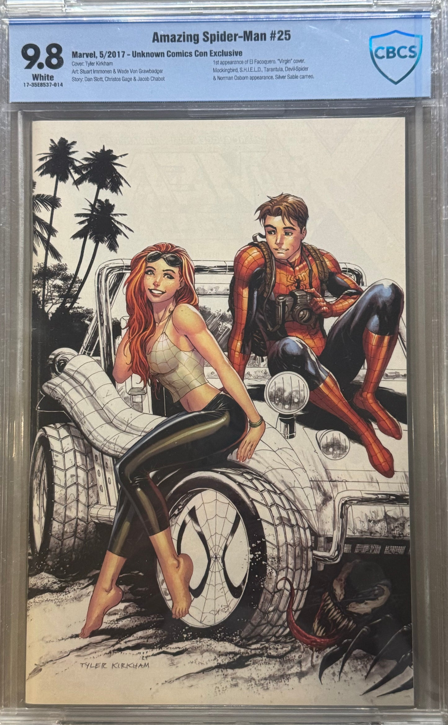 The Amazing Spider-man Vol 4 #25 - Cover L - Unknown Comics Con Exclusive Tyler Kirkham Virgin White Variant - CBCS 9.8