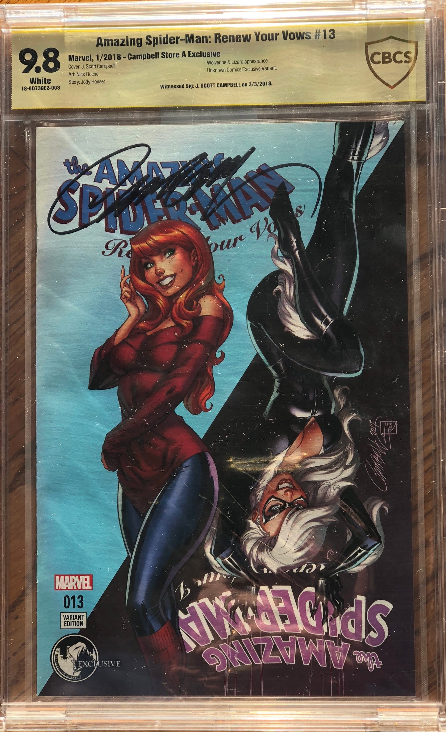 The Amazing Spider-man Renew Your Vows Vol 1 #13 - Cover F - Unknown Comics - J. Scott Campbell Exclusive - CBCS Signature Grade 9.8