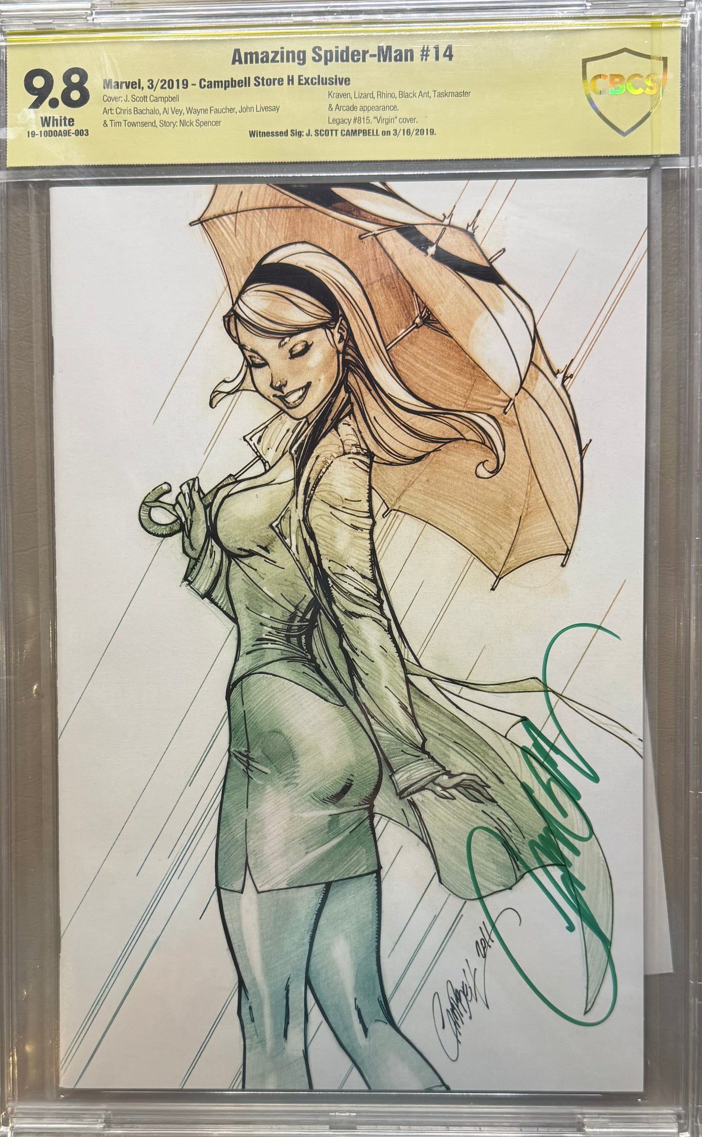 The Amazing Spider-man Vol 7 #14 - Cover H - J. Scott Campbell Store Exclusive - Signature Grade CBCS 9.8