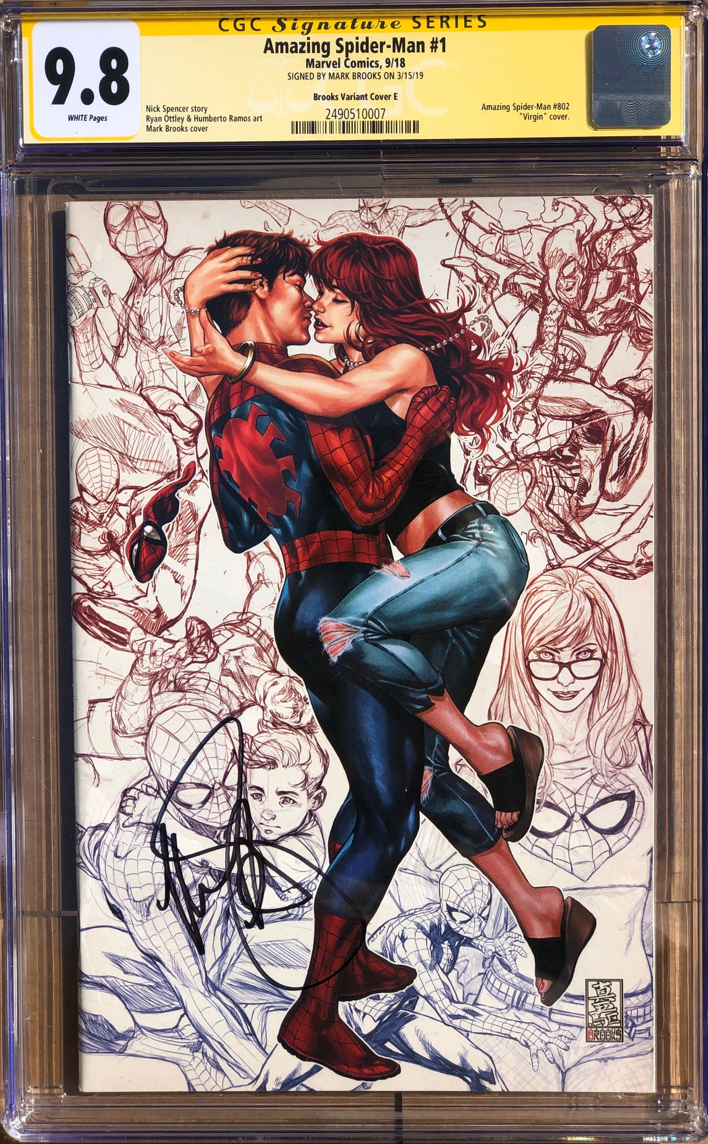 The Amazing Spider-man Vol 6 #1 - Cover E - Mark Brooks Remark Virgin Variant - CGC Signature Series 9.8