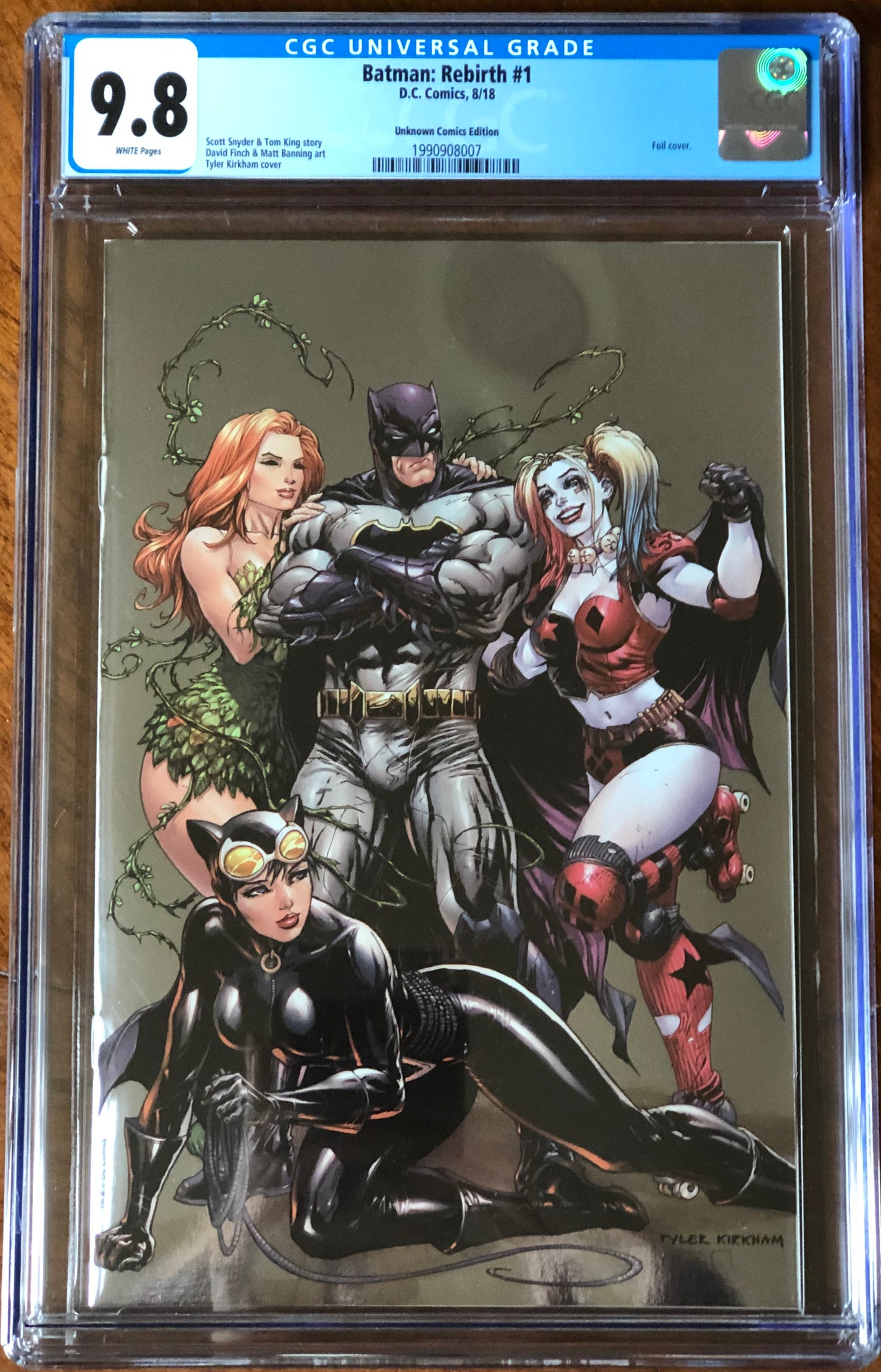 Batman Rebirth 1 - Tyler Kirkham Unknown Comics Gold Foil - CGC 9.8