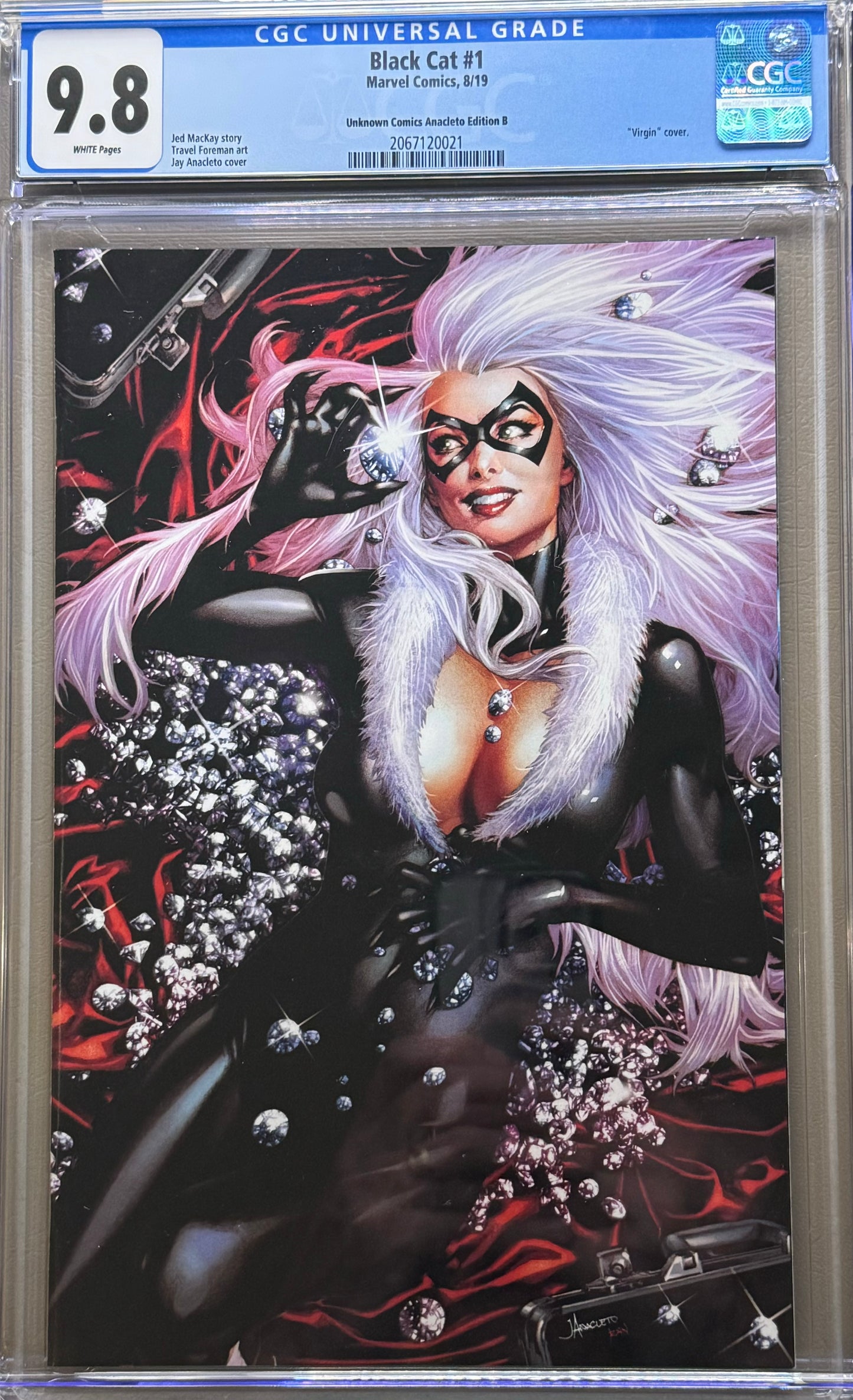 Black Cat Vol3 #1 - Cover D - Unknown Comics - Jay Anacleto Virgin Variant - CGC 9.8