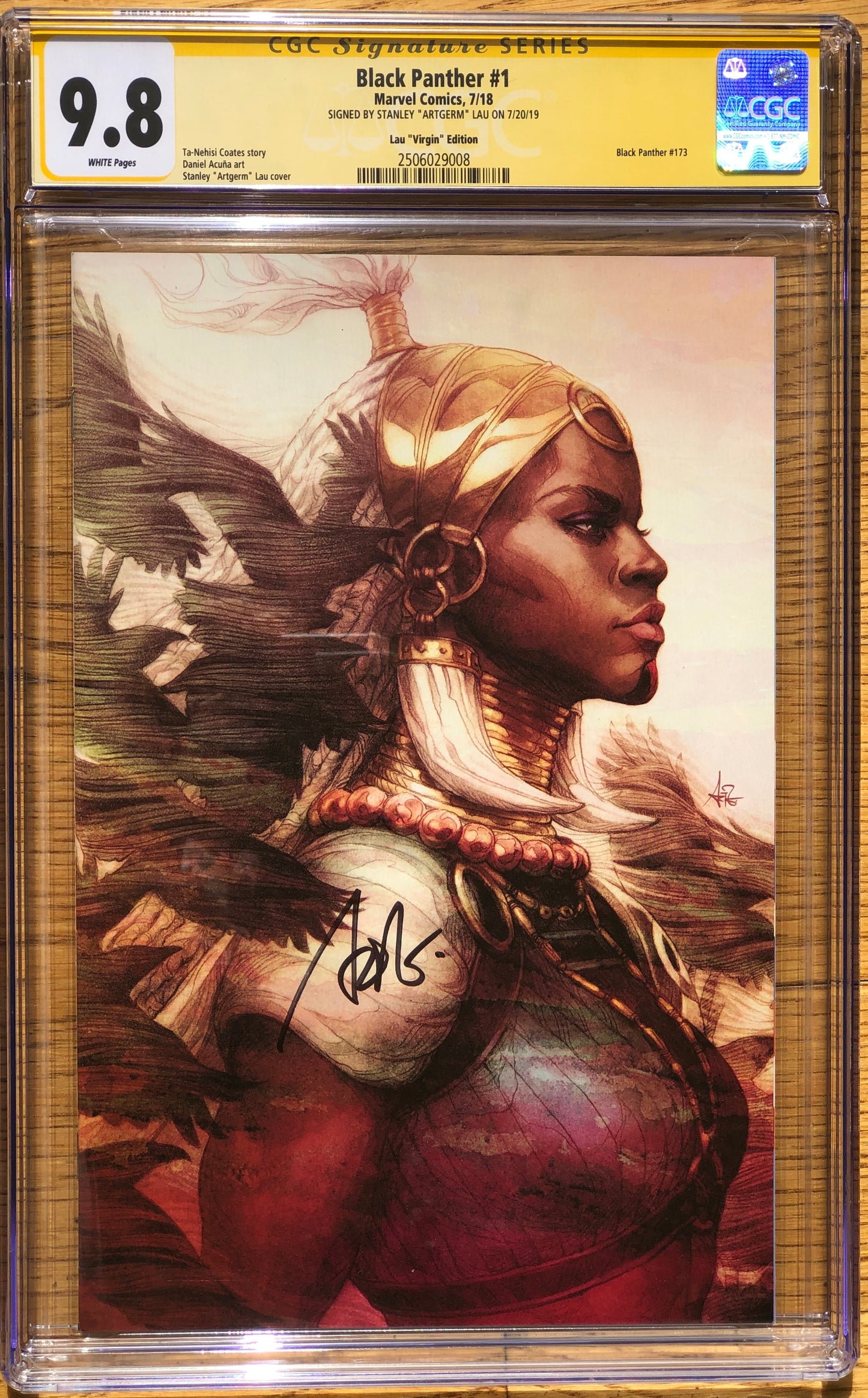 Black Panther #1 - Cover J - Stanley Artgerm Lau - Virgin Variant - CGC Signature Series 9.8