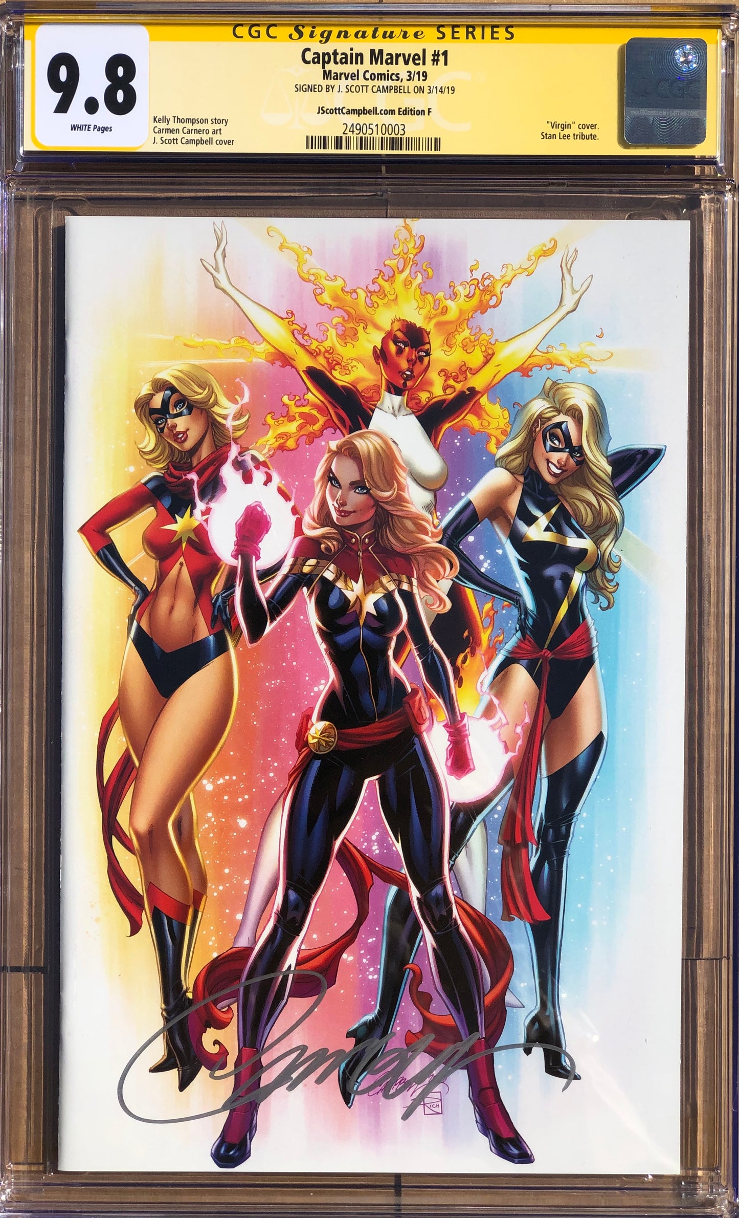 Captain Marvel #1 CGC 9.8 - Autographed by J. Scott Campbell
