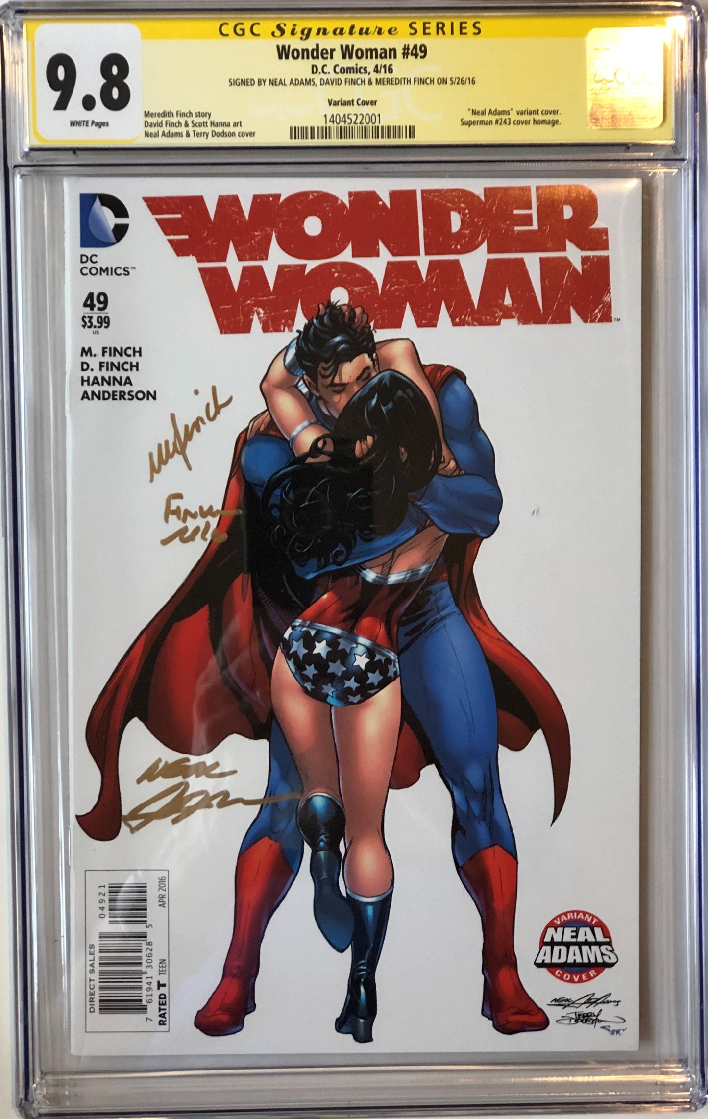 Wonder Woman Vol4 #49 - Cover B - Neal Adams Variant - CGC Signature Series 9.8