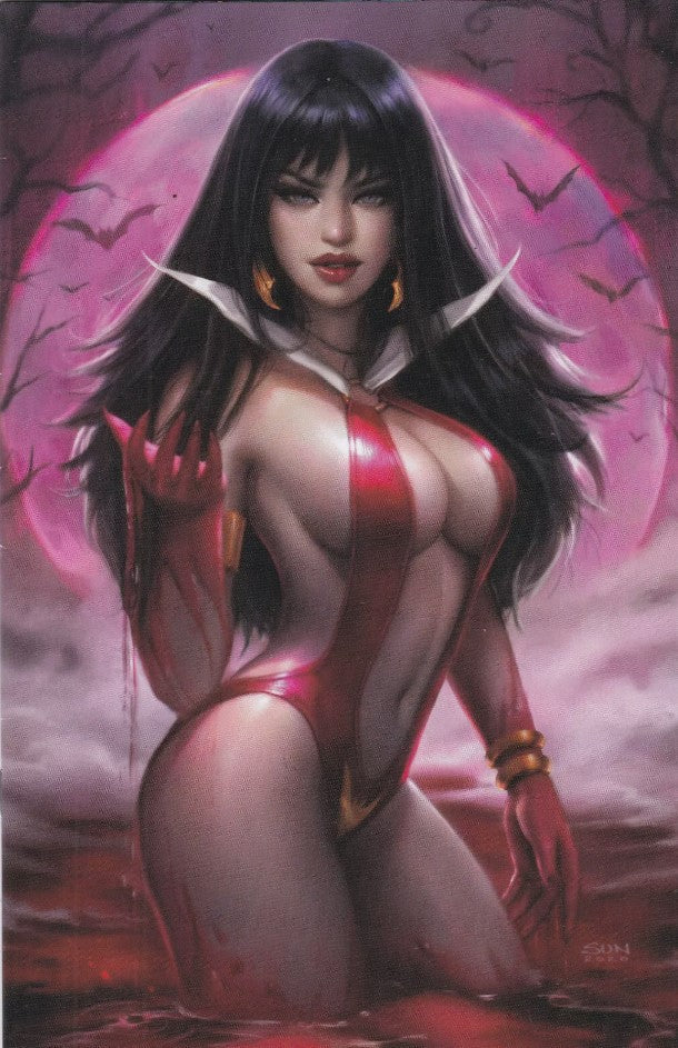 DIE!Namite Vampirella #1 - Cover B - Sun Khamunaki Pink Moon Virgin Variant LTD 300