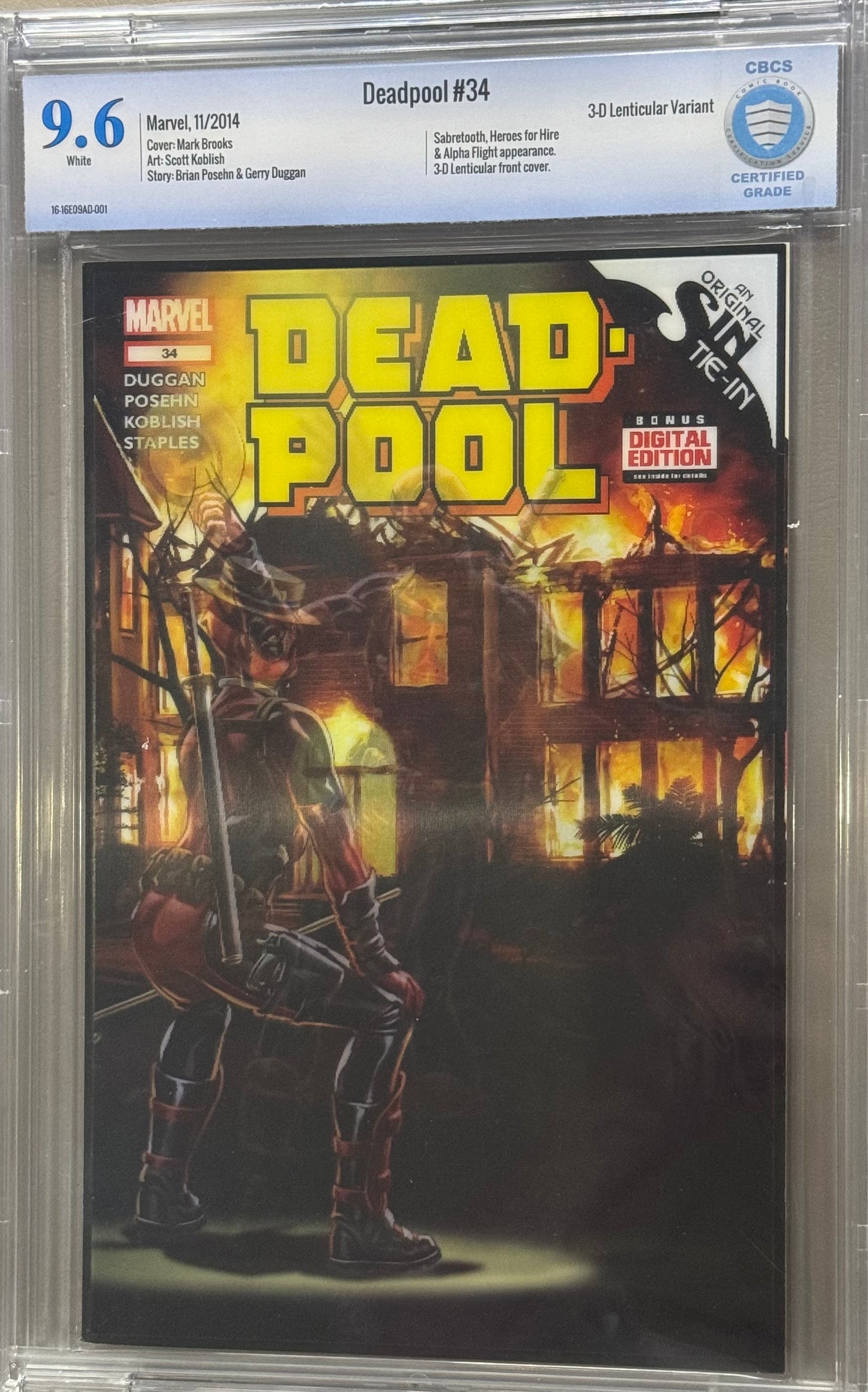 Deadpool Vol 4 #34 - Cover C - Mark Brooks Motion 3-D Lenticular Cover - CBCS 9.6