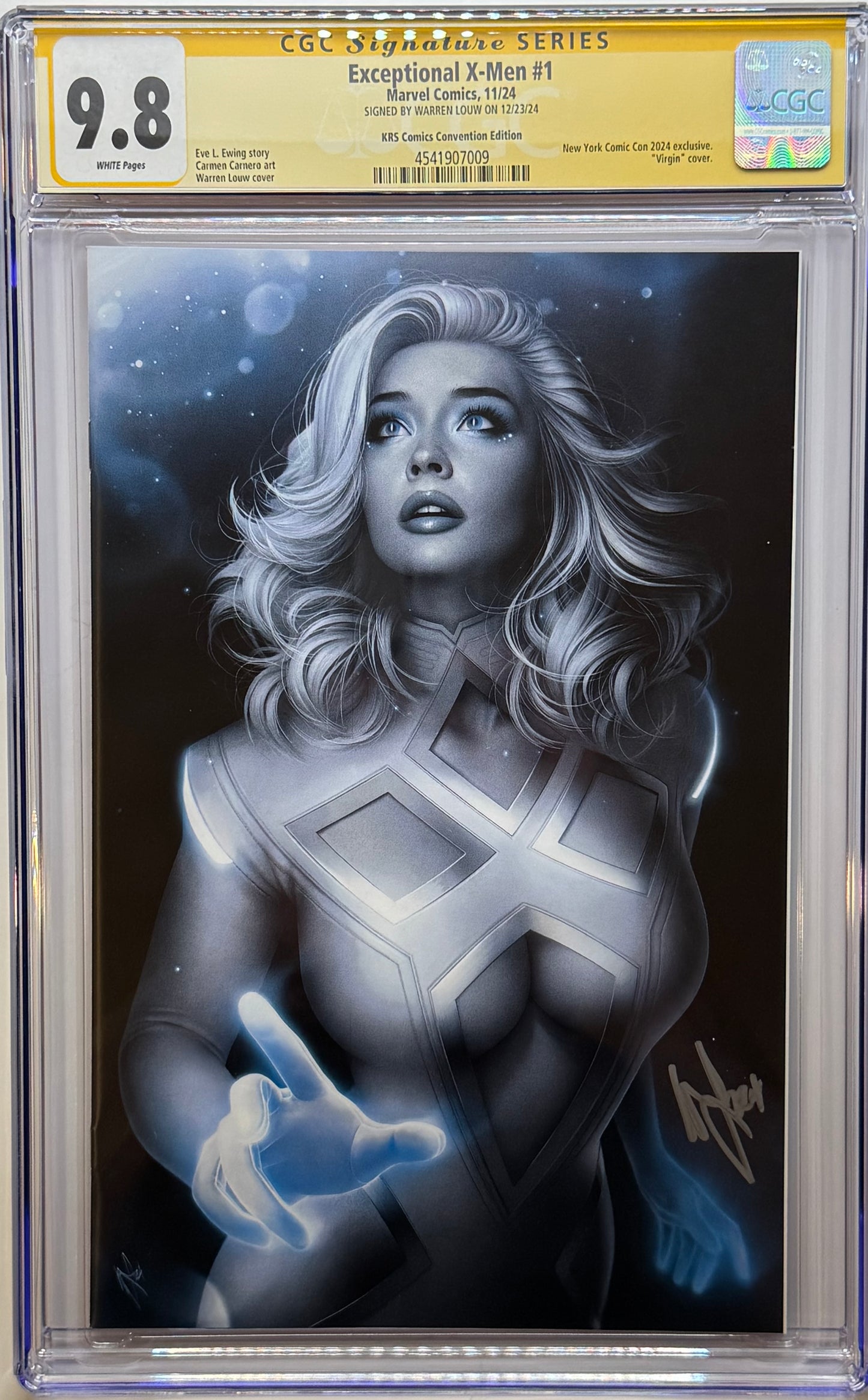Exceptional X-Men #1 - Cover N - Warren Louw Virgin Color Splash Exclusive - CGC Signature Grade 9.8