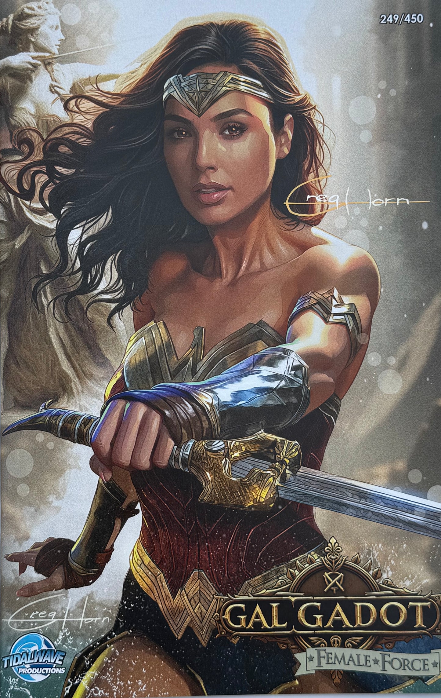 Female Force: Gal Gadot - Cover A - Greg Horn Exclusive Trade Signature 3.1 Variant (Signed)