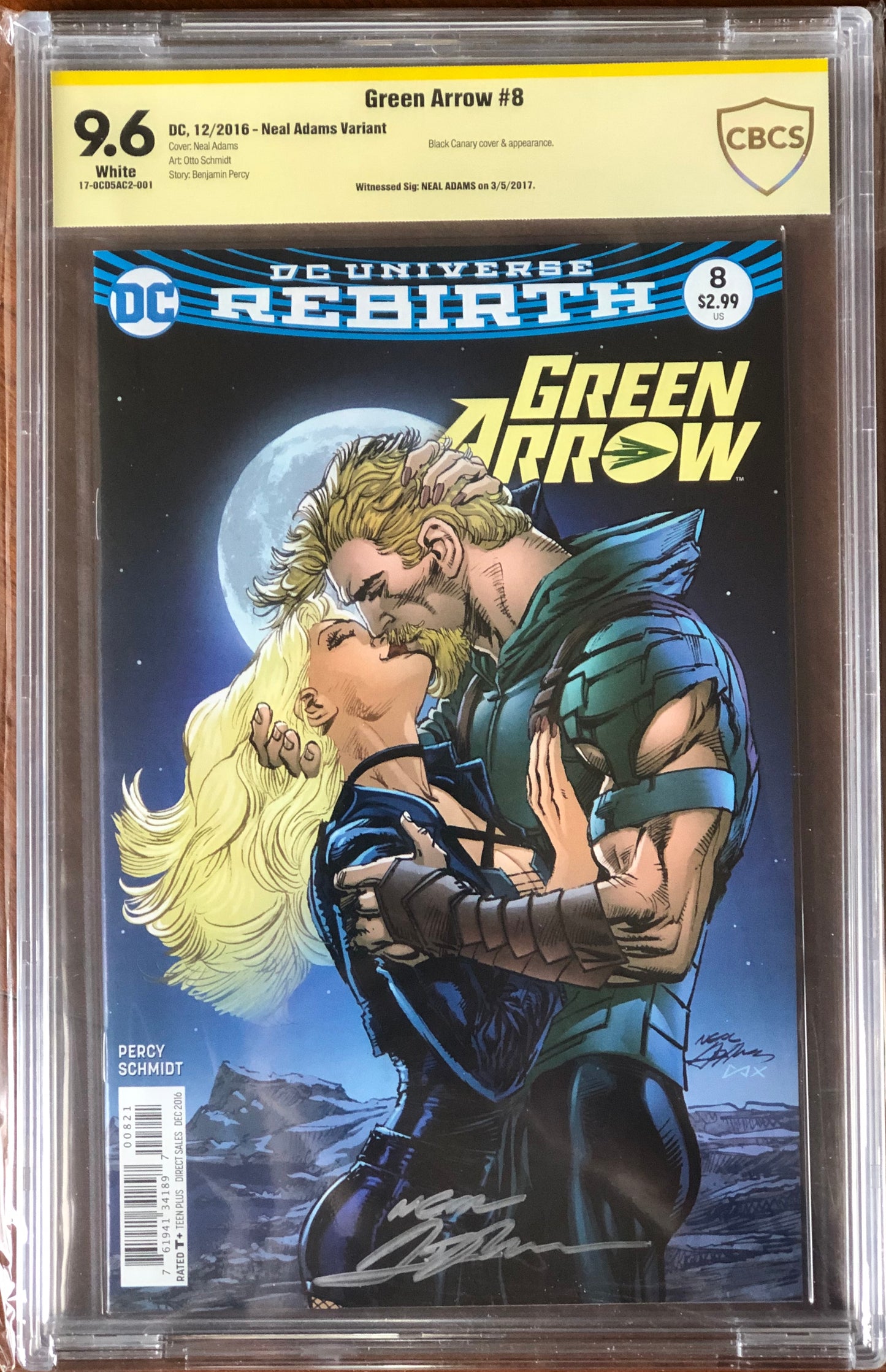 Green Arrow #8 - Autographed by Neal Adams - CBCS 9.6