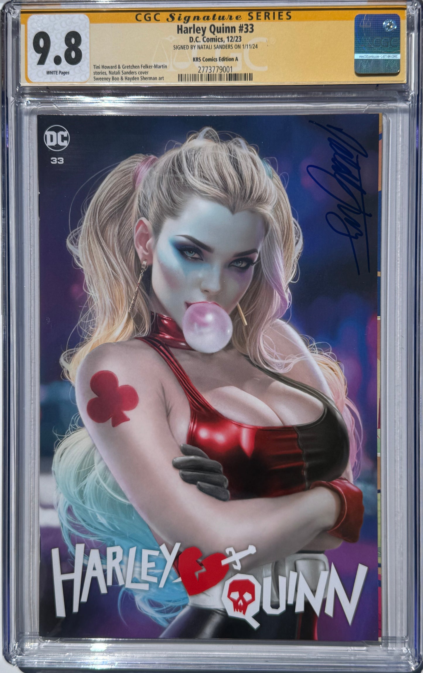 Harley Quinn Vol 4 #33 - Cover G - KRS Exclusive Variant Natali Sanders Cover - CGC Signature Series 9.8