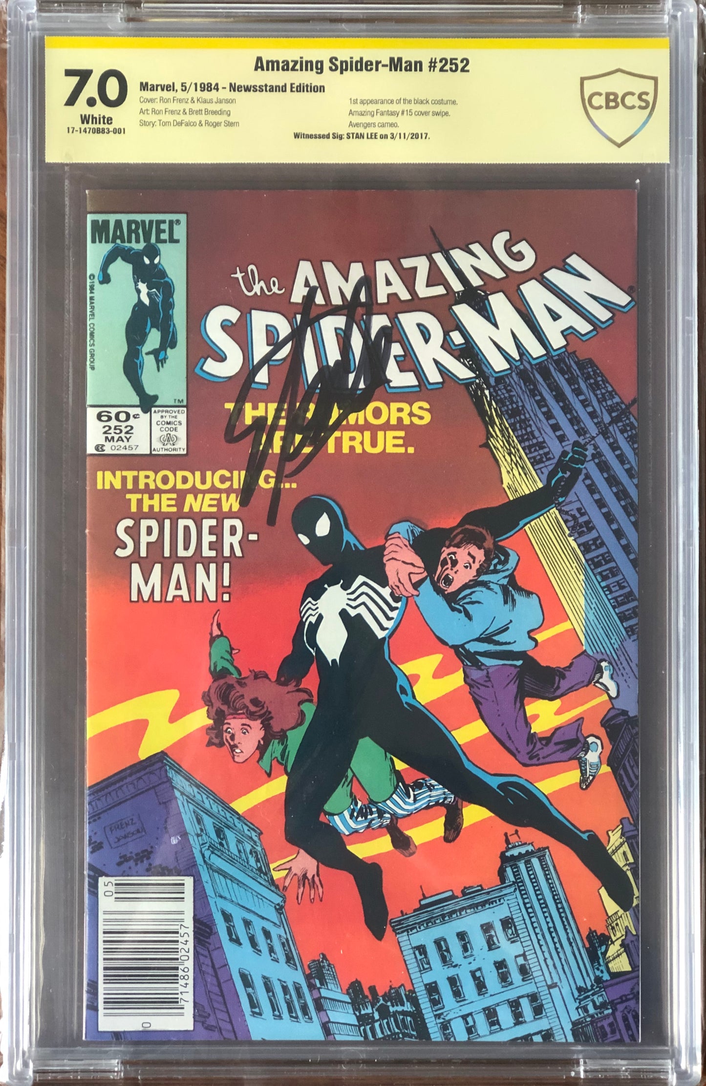 Amazing Spider-man #252 - Cover E - Newsstand Edition - CBCS Signature Series 7.0