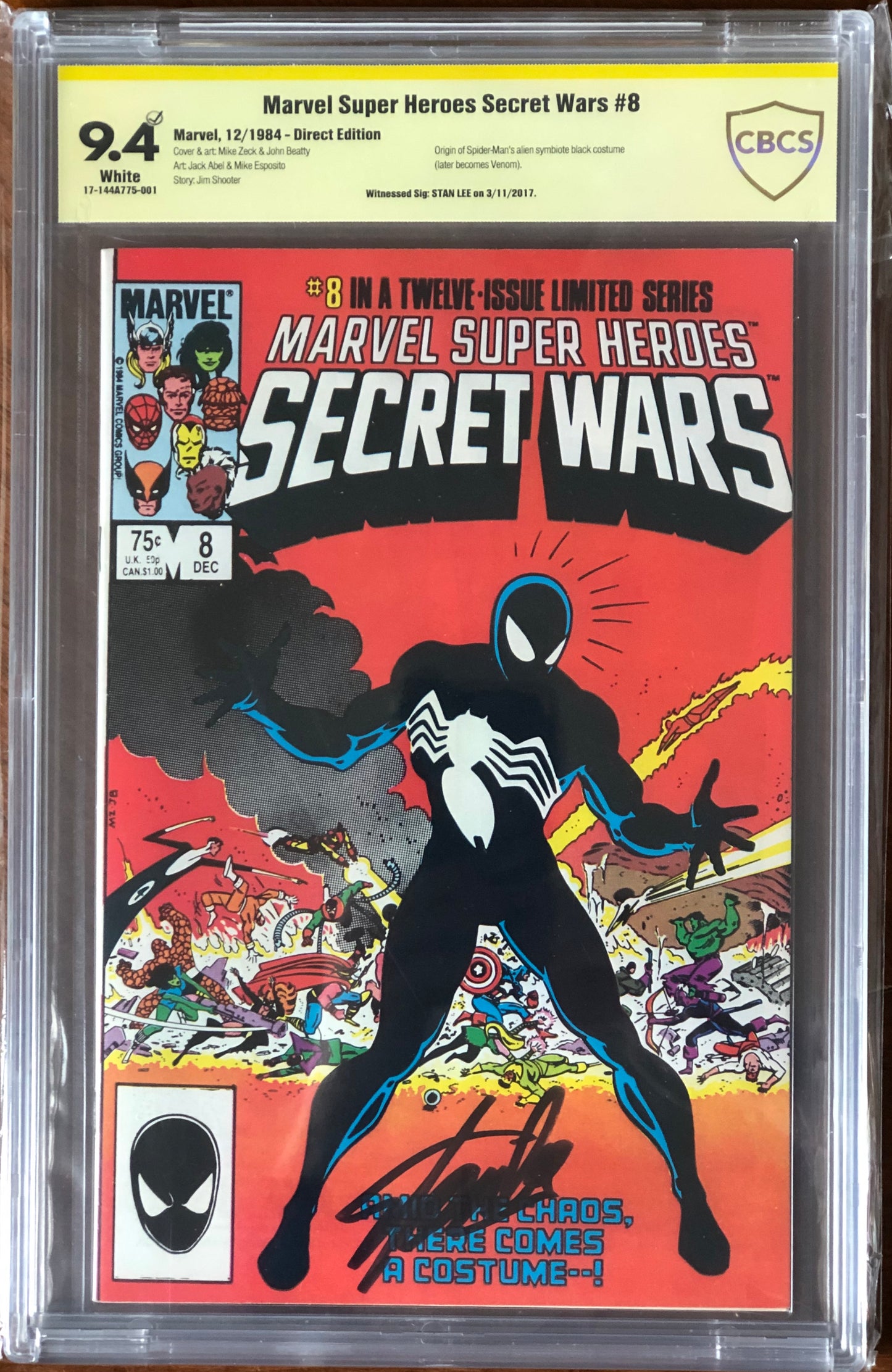 Marvel Super-Heroes Secret Wars #8 - Cover A - Bob Layton Cover - CBCS Signature Series 9.4