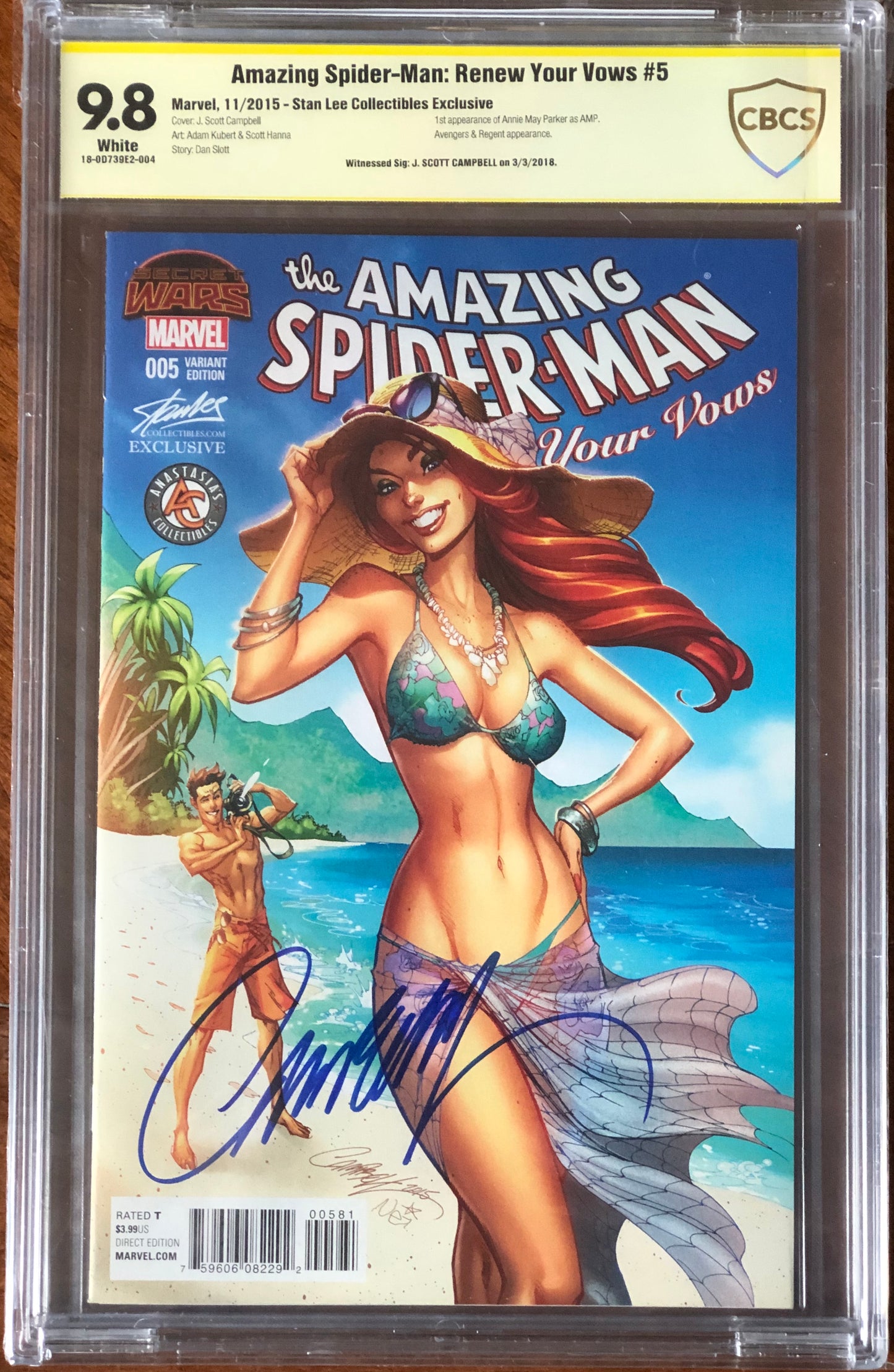The Amazing Spider-man Renew Your Vows Vol2 #5 - Cover R - J. Scott Campbell Variant - CBCS Signature Series 9.8