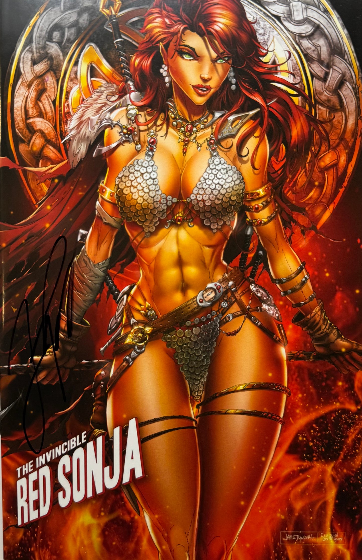 Invincible Red Sonja Vol 1 #1 - Cover T - Jamie Tyndall Variant - Autographed