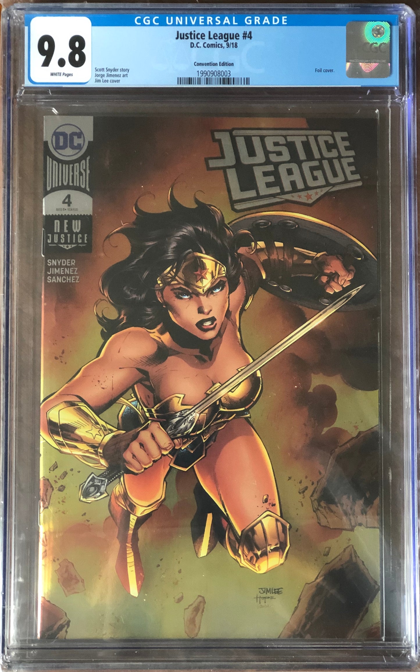Justice League Vol3 #4 - Cover B - Jim Lee Silver Foil Convention Variant - CGC 9.8