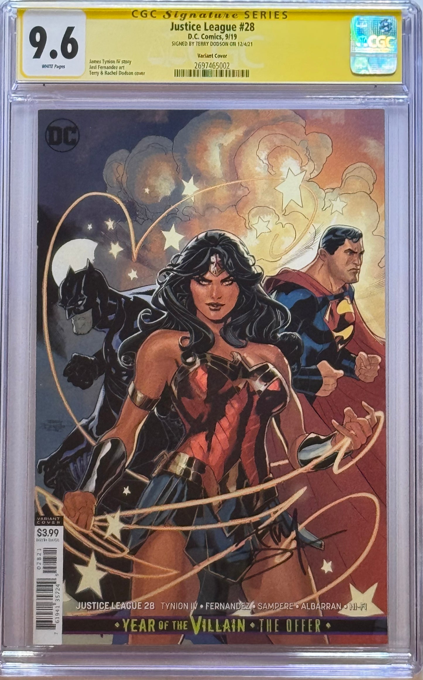Justice League Vol4 #28 - Cover B - Terry Dodson Virgin Variant - CGC Signature Series 9.8