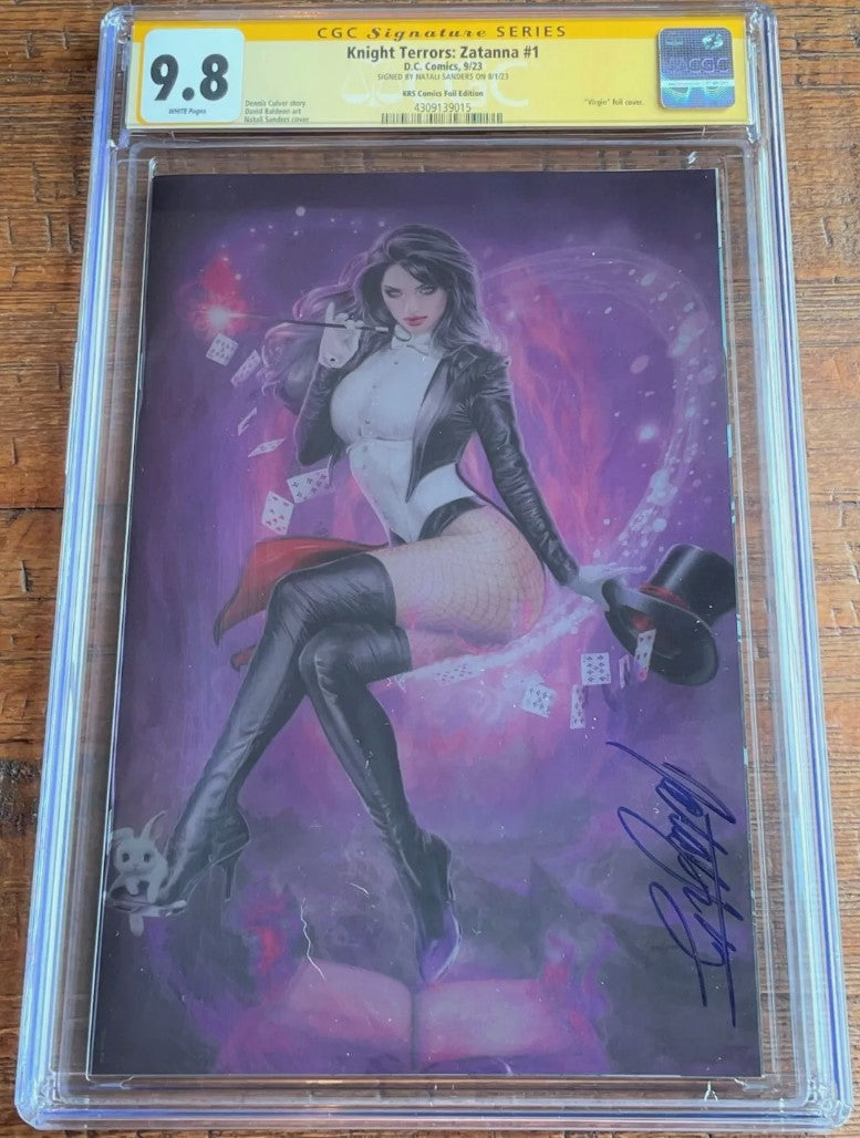 Knight Terrors Zatanna #1 - Cover H - Natali Sanders Virgin Foil Variant - CGC Signature Series