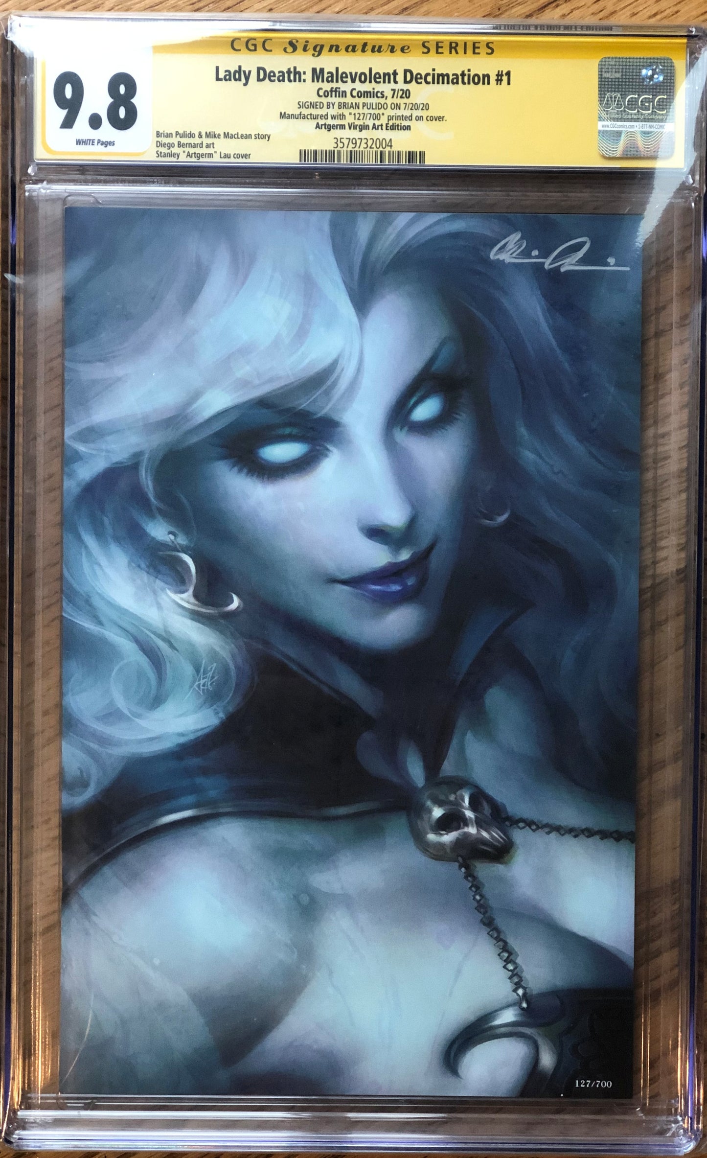 Lady Death - Malevolent Decimation #1 - Autographed by Brian Bulido CGC 9.8