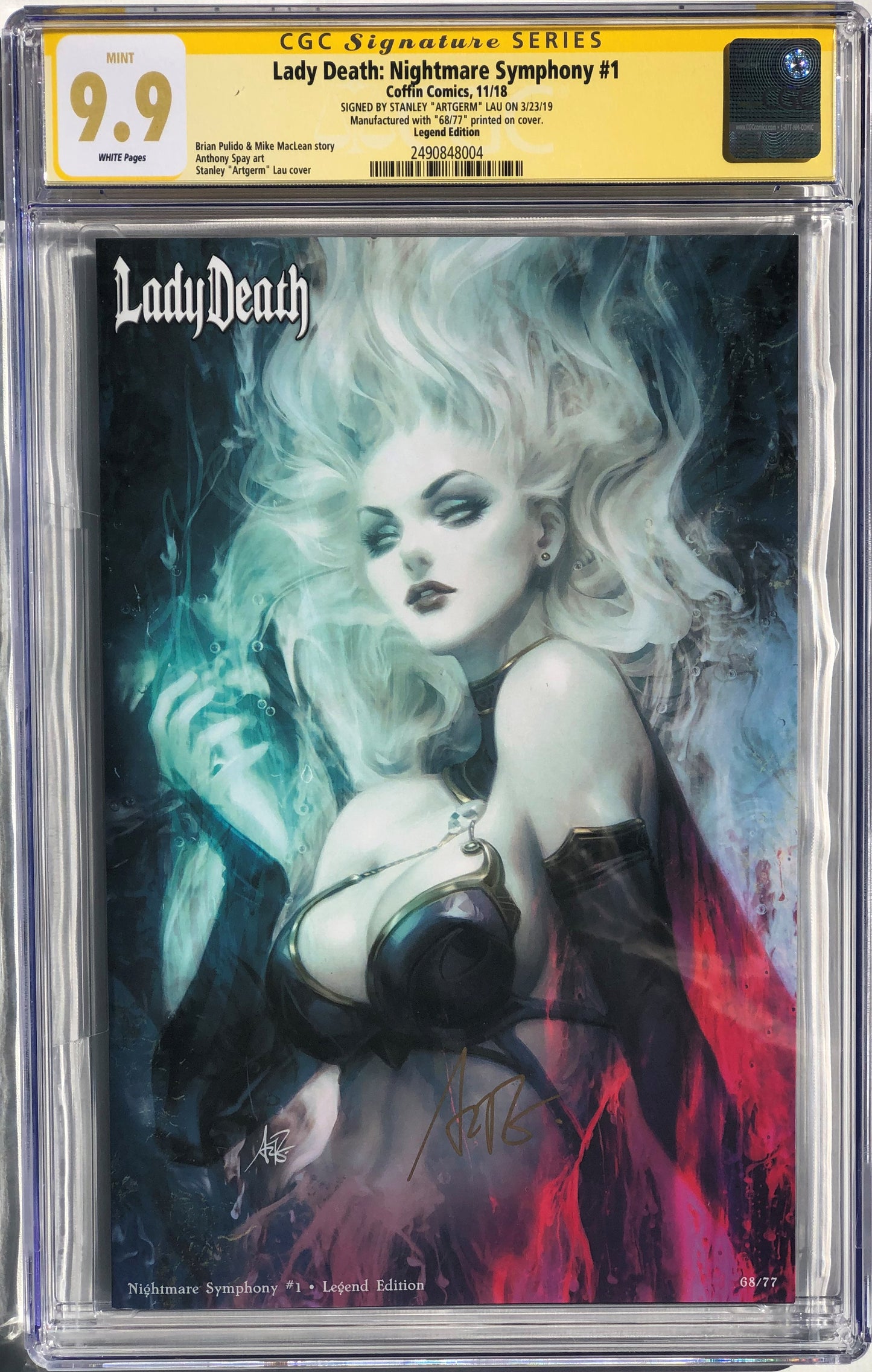 Lady Death Nightmare Symphony 1 - CGC 9.9 - Autographed by Stanley Artgerm Lau
