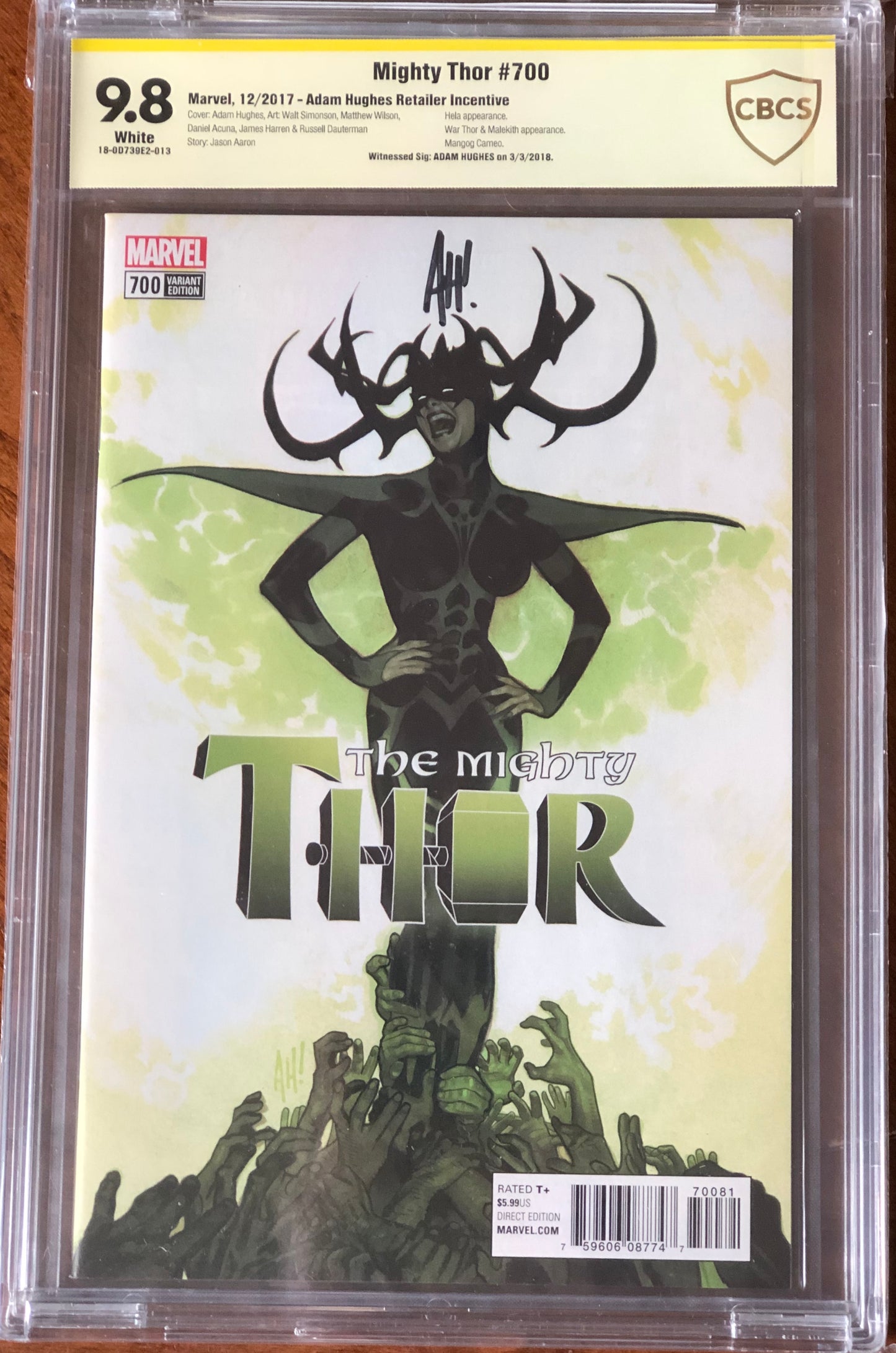 Mighty Thor Vol2 #700 - Cover J - Adam Hughes Variant Cover - CBCS Signature Series 9.8