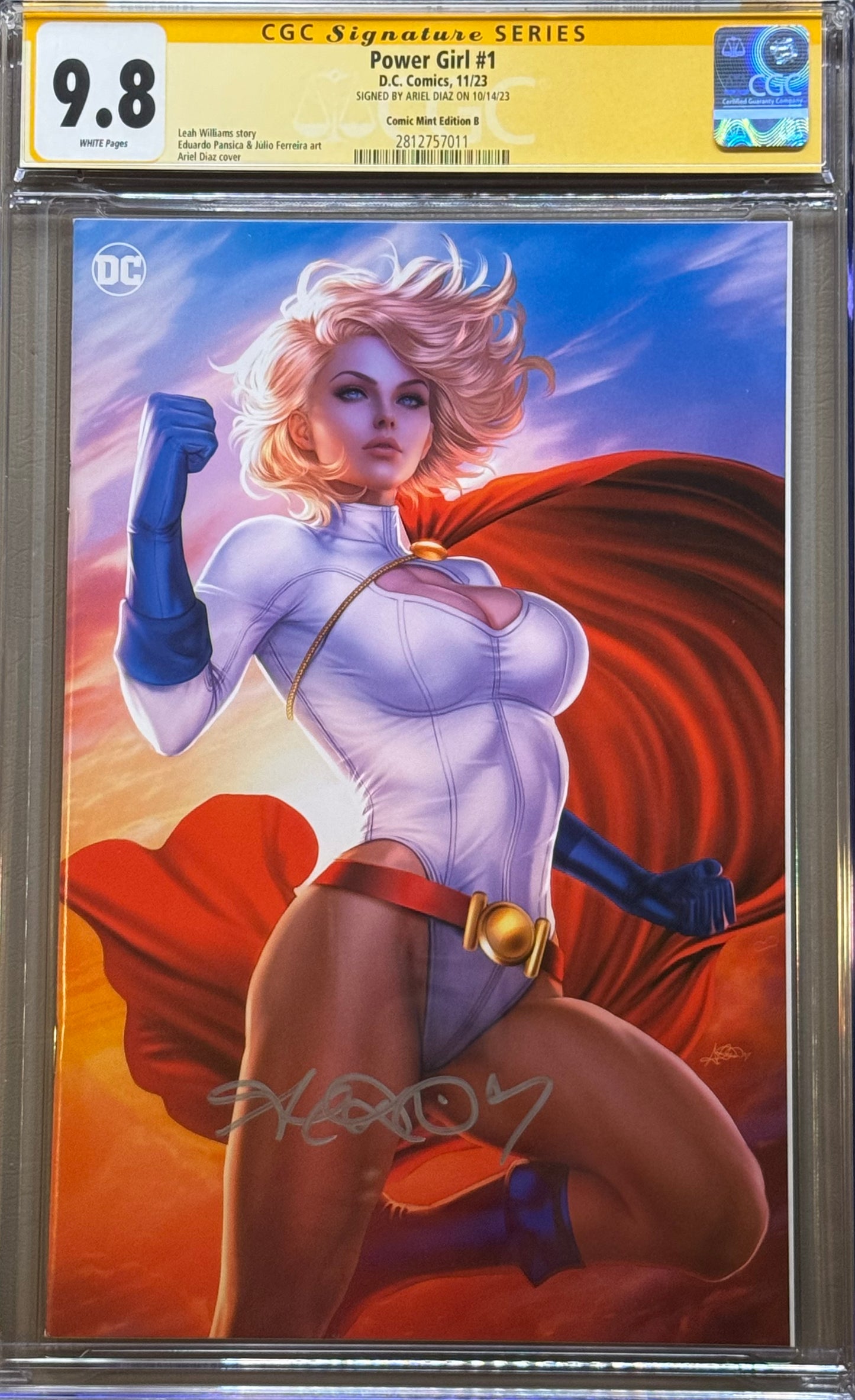 Power Girl Vol3 #1 - Cover C - Comic Mint - Ariel Diaz Exclusive Virgin Variant - CGC Signature Grade 9.8