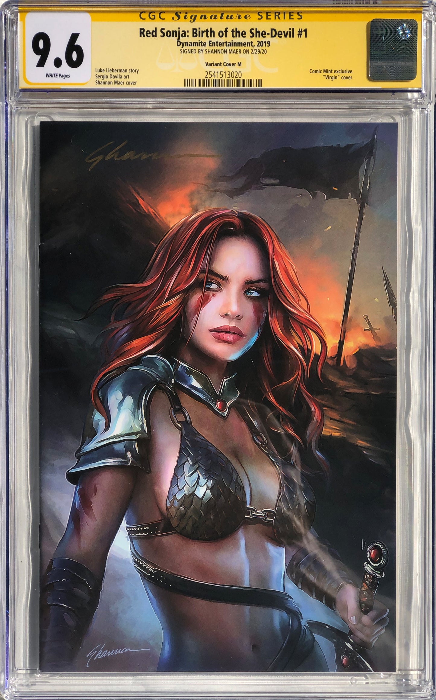 Red Sonja-Birth of the She-Devil #1 - Cover N - Shannon Maer Virgin Variant - CGC Signature Series 9.6