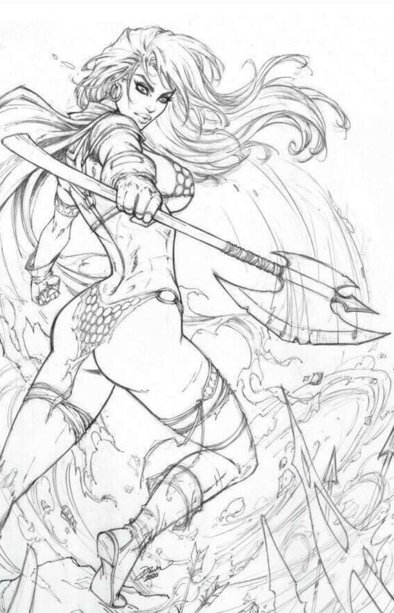 Red Sonja Vol4 #19 - Cover T - Dawn McTeigue Virgin Sketch Exclusive Variant