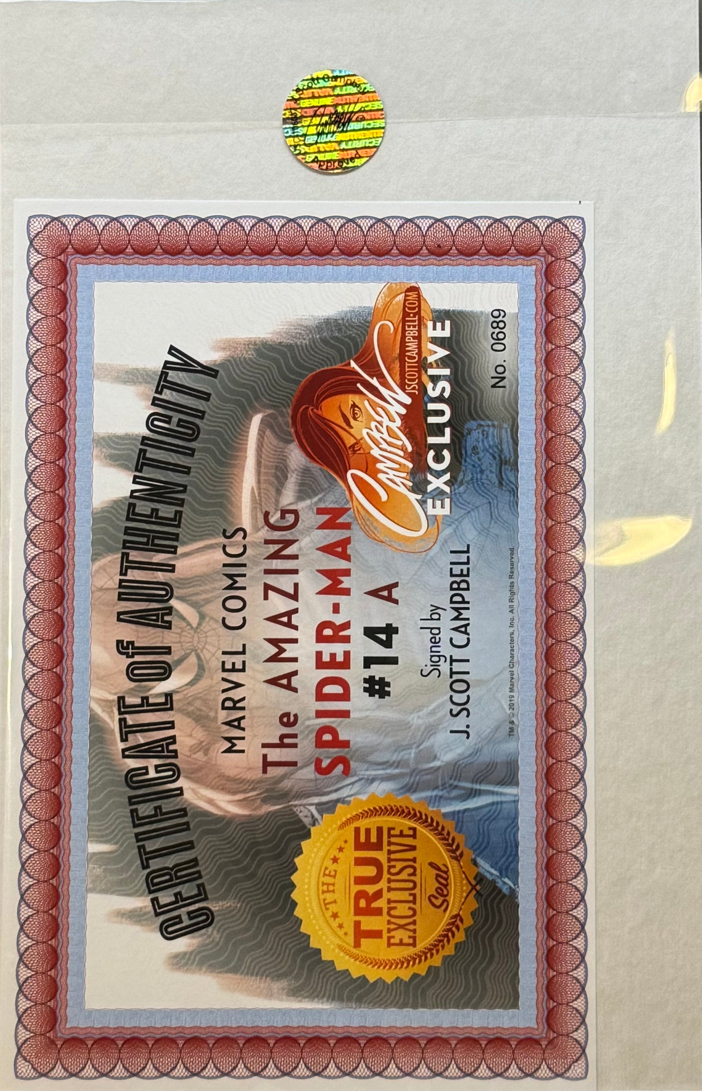 The Amazing Spider-man Vol 5 #14 - Cover S - Scott Campbell Autographed Variant with COA