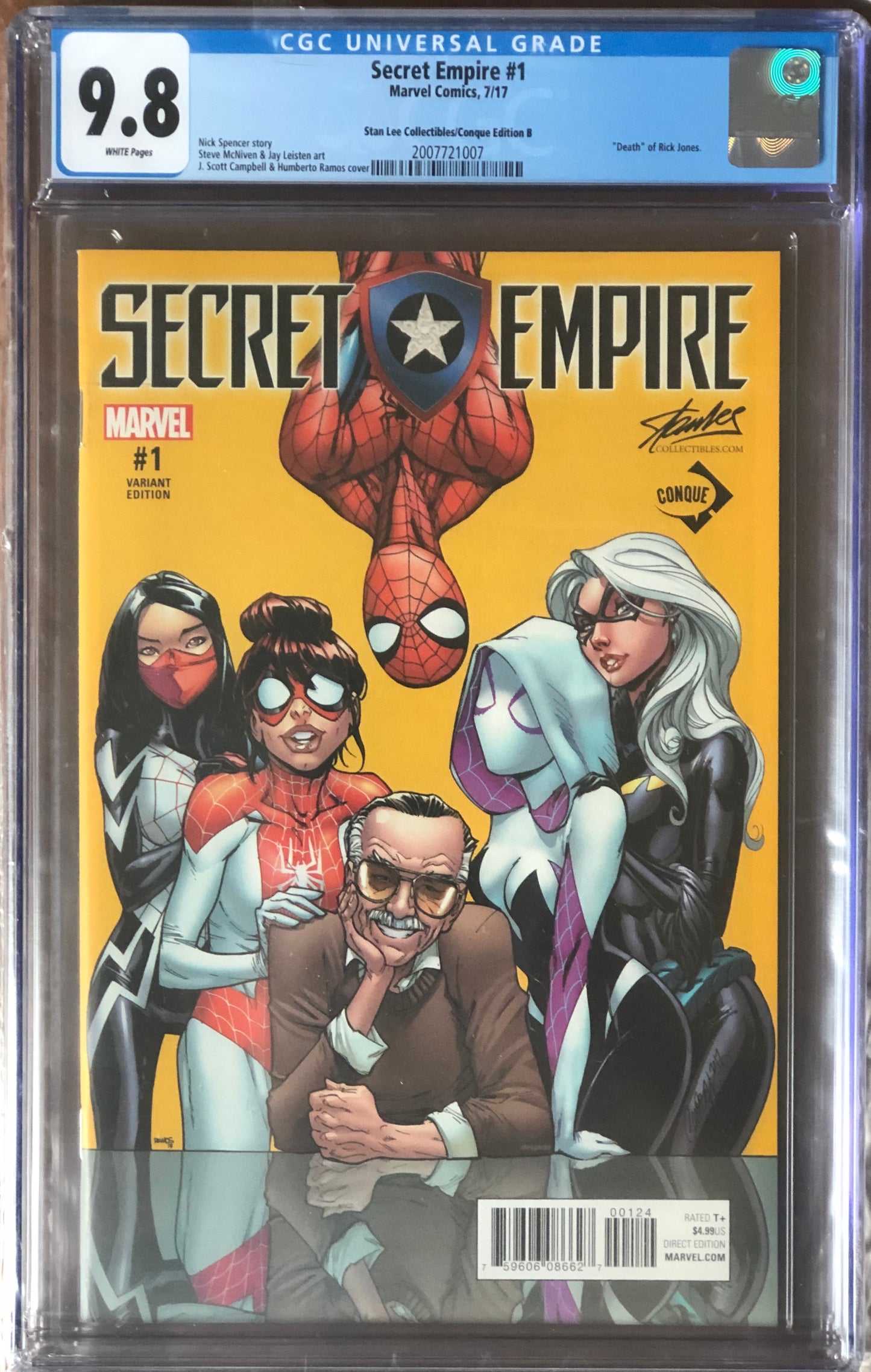 Secret Empire #1 - Cover S - J. Scott Campbell Stan Lee Variant - CGC 9.8