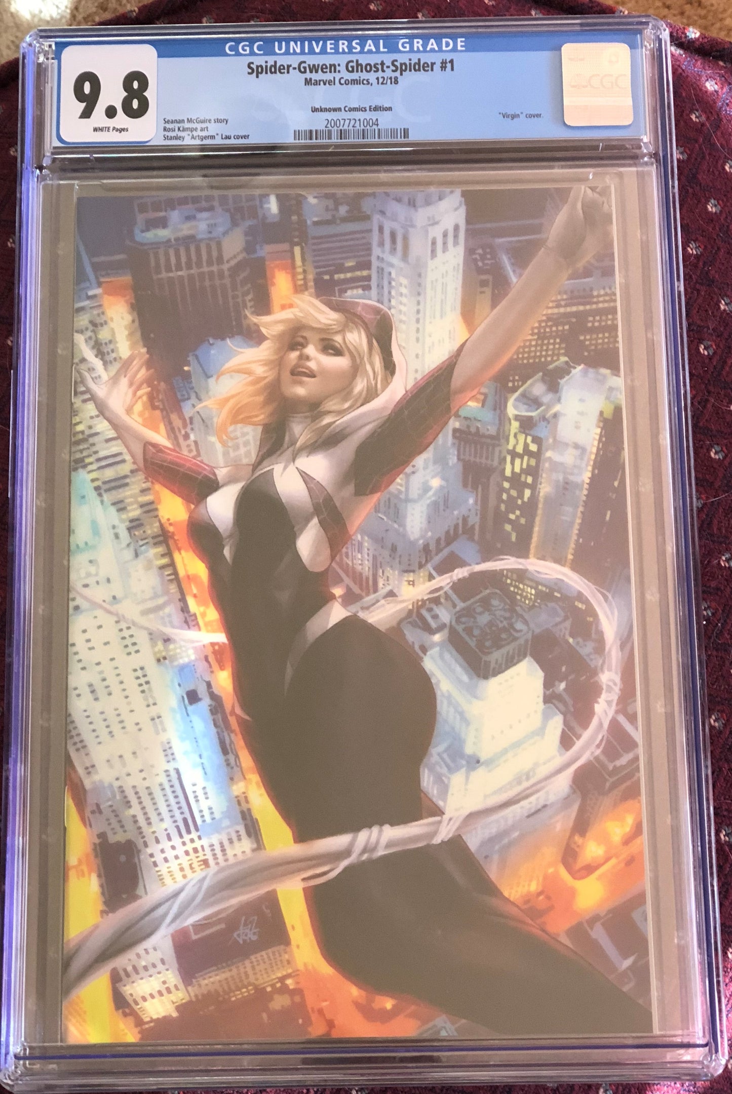 Spider-Gwen Ghost-Spider #1 - Cover C - Stanley Artgerm Lau Virgin Variant - CGC 9.8