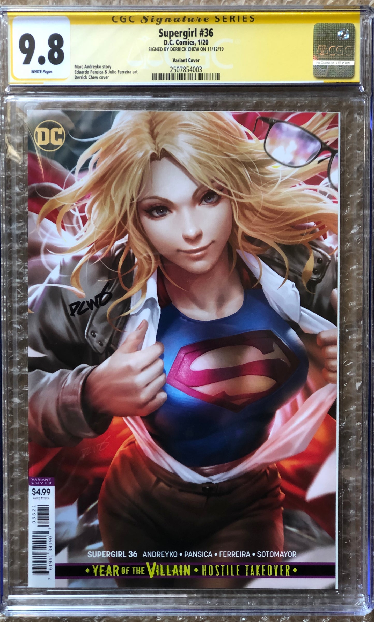 Supergirl Vol7 #36 - Cover B - Derrick Chew Variant - CGC Signature Grade 9.8