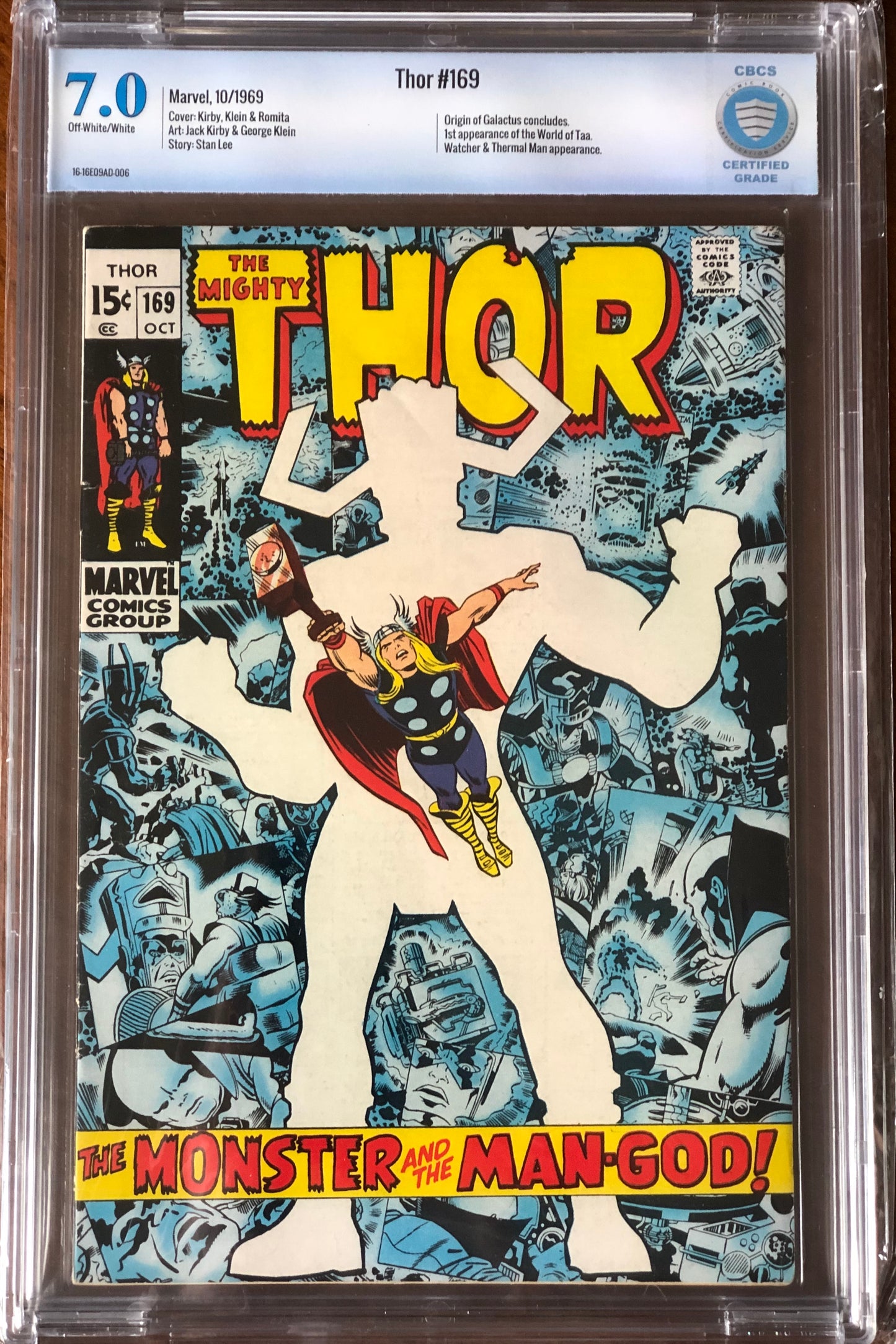 Thor Vol1 #169 - Cover A - Jack Kirby Cover - CBCS 7.0