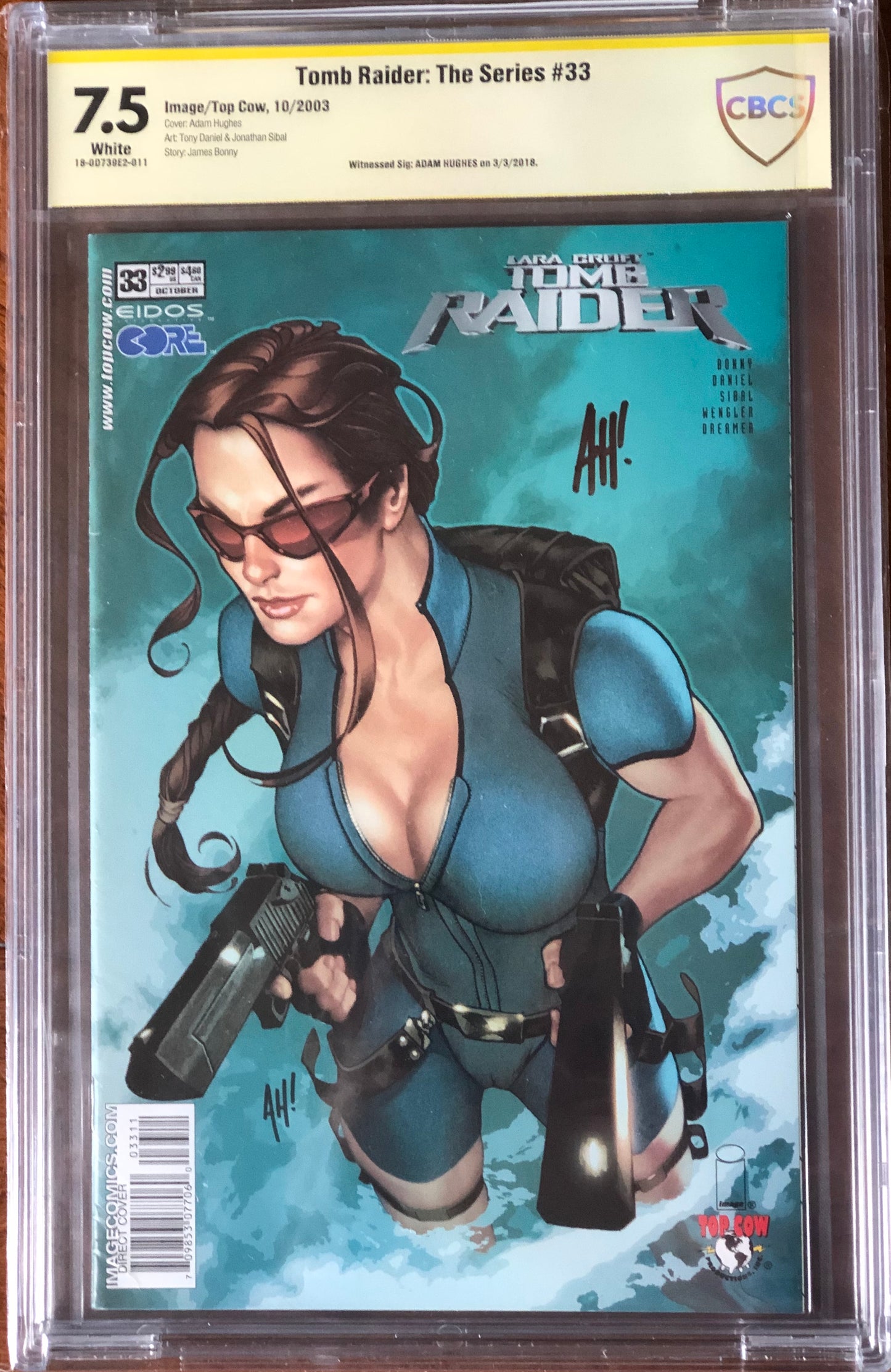 Tomb Raider 33 - Autographed by Adam Hughes - CBCS 7.5