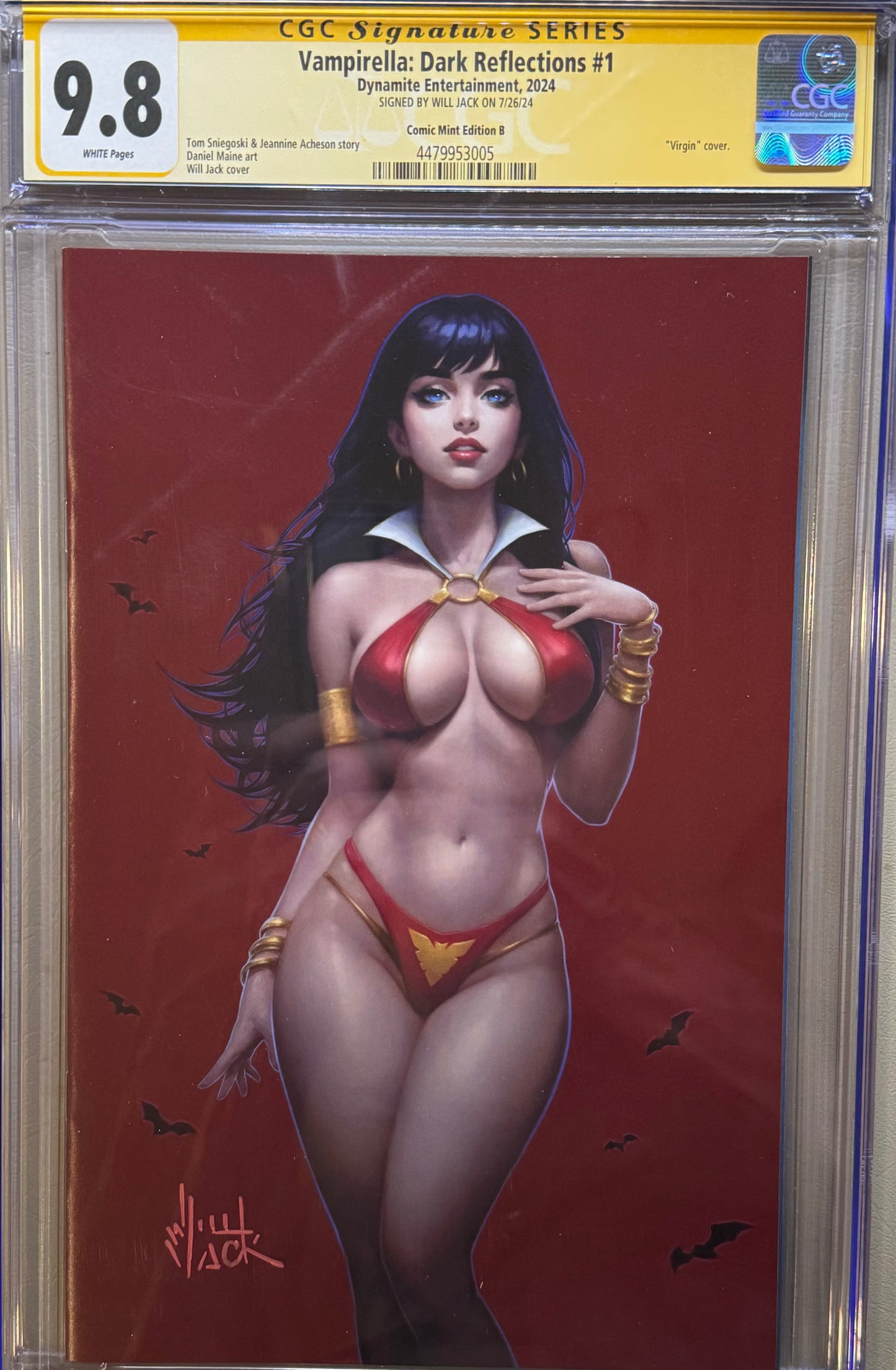 Vampirella Dark Reflections #1 - Cover B - Will Jack Exclusive Virgin Variant - CGC Signature Grade 9.8