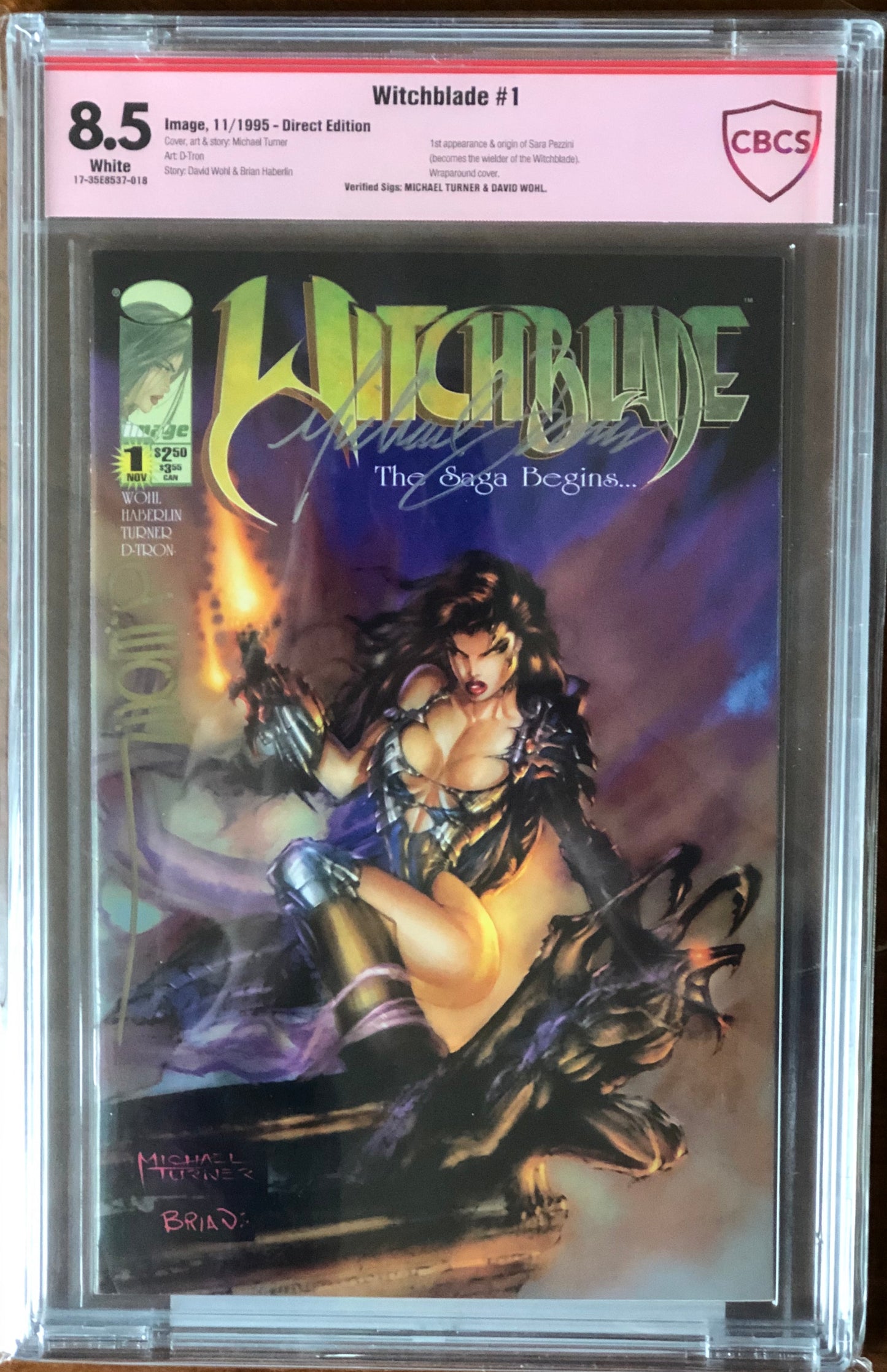 Witchblade 1 - CCBCS 8.5 - Autographed by Michael Turner and David Wohl