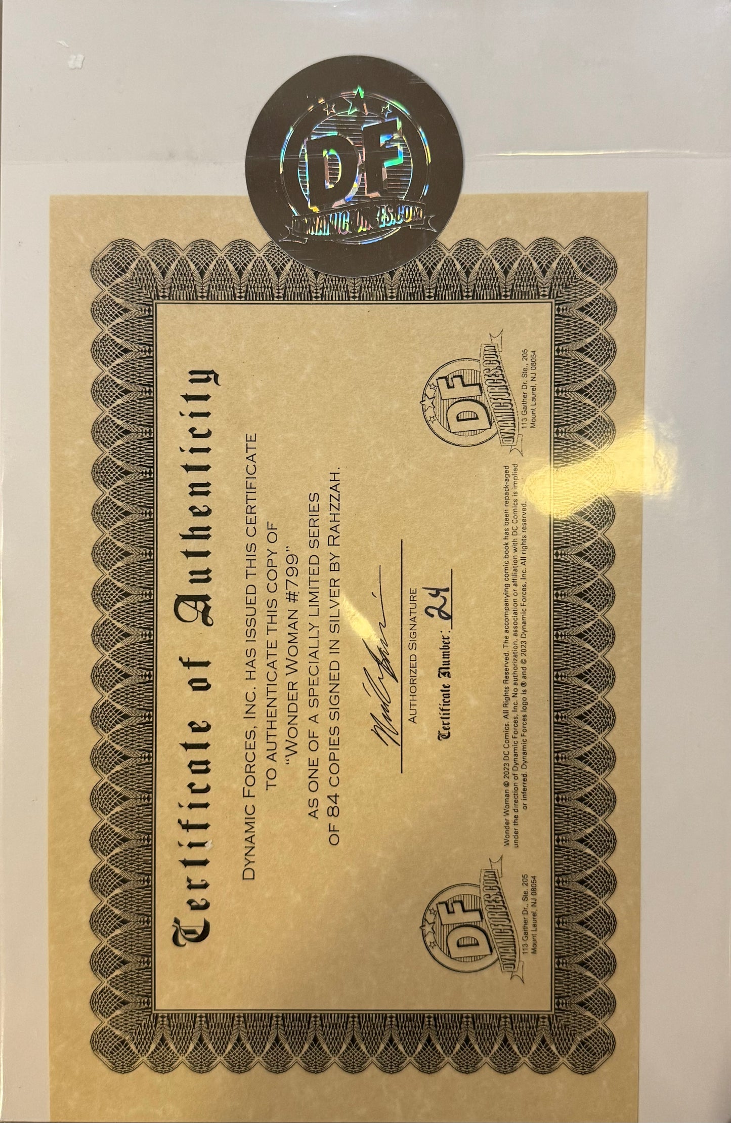 Wonder Woman - Vol5 #799 - Cover N - Rahzzah Philly Variant - Autographed