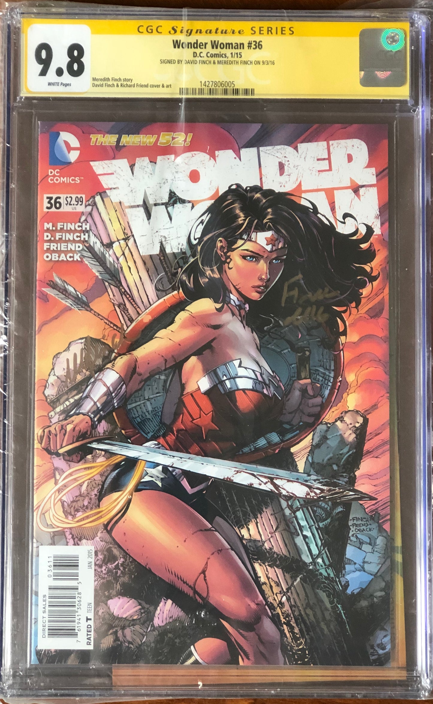Wonder Woman Vol4 #36 - Cover A - David Finch Cover - CGC Signature Series 9.8