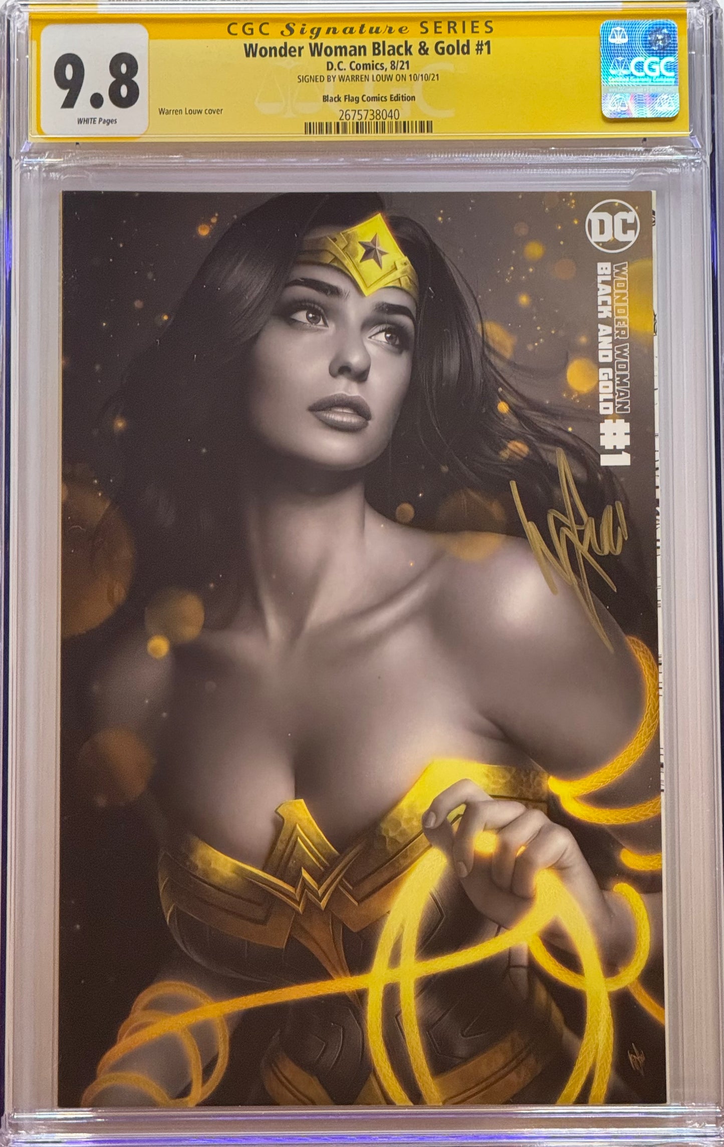 Wonder Woman Black & Gold #1 - Cover F - Warren Louw KRS Comics Virgin Variant - Signature Series CGC 9.8