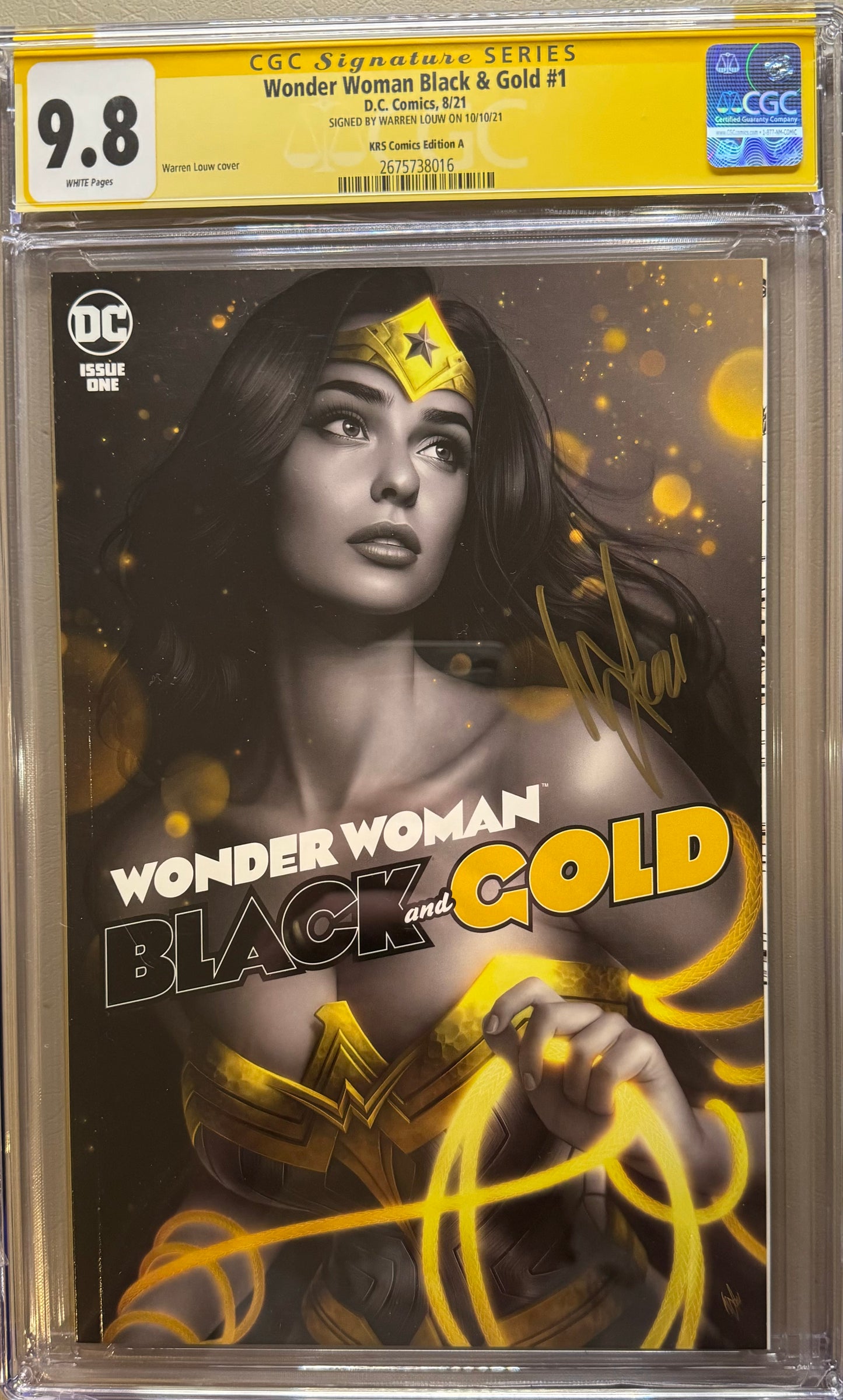 Wonder Woman Black & Gold #1 - Cover E - Warren Louw KRS Comics Variant - Signature Series CGC 9.8