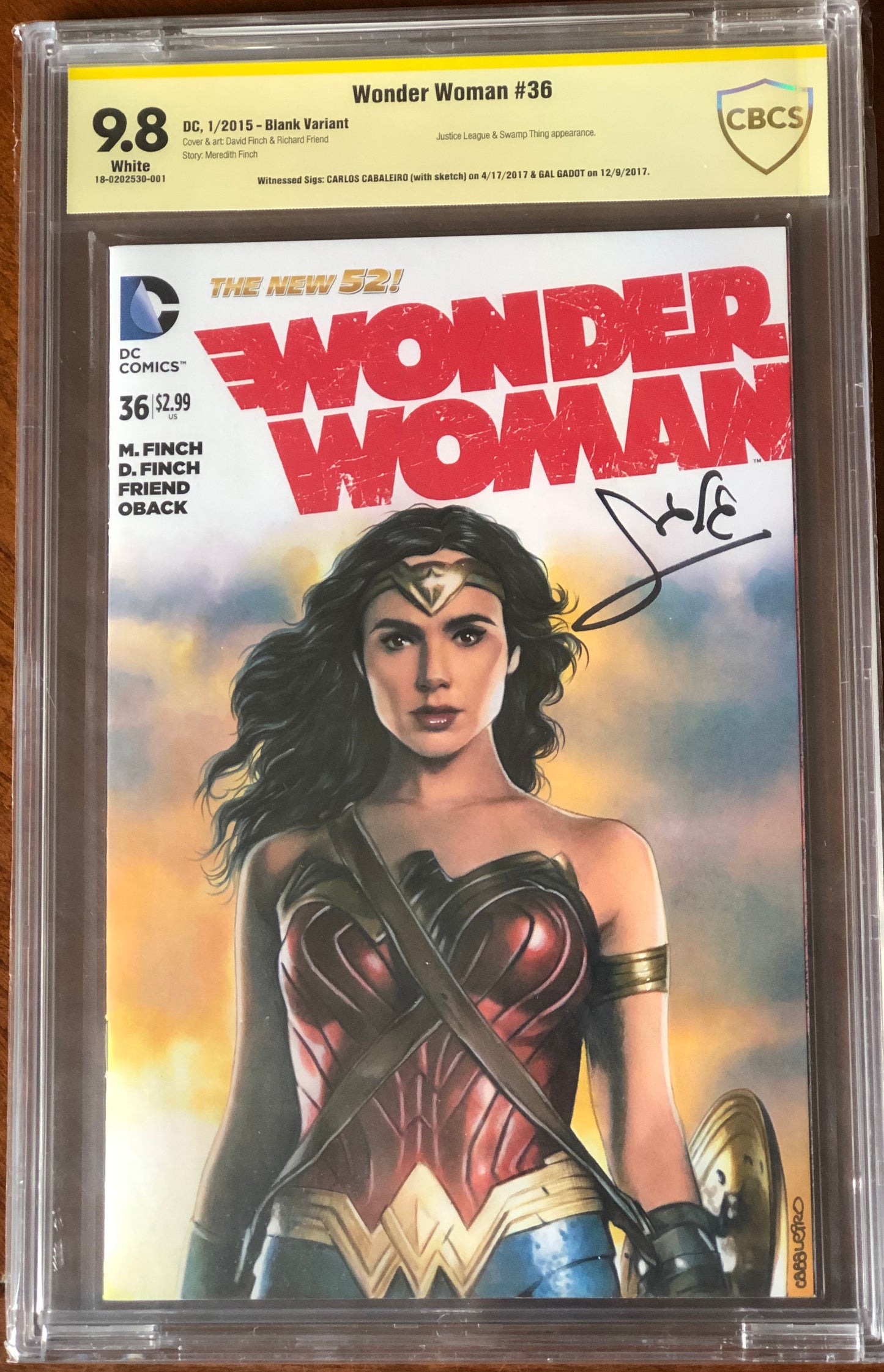 Wonder Woman Vol4 #36 - Cover F - Carlos Cabaleiro Sketch Cover - CBCS Signature Series 9.8