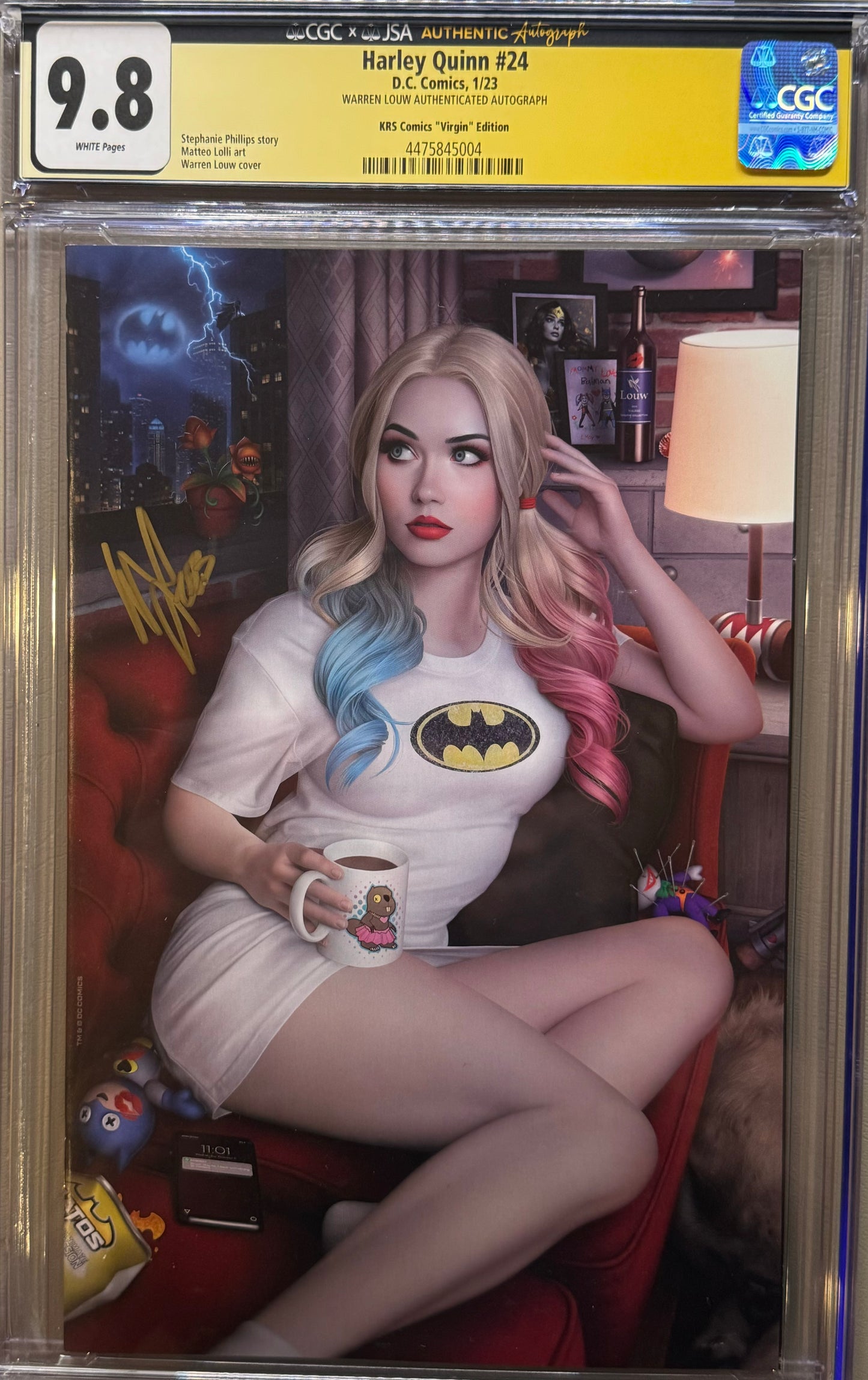 Harley Quinn Vol4 #24 - Cover H - Warren Lauw Campbell 601 Homage Virgin Variant - CGC Signature Series 9.8