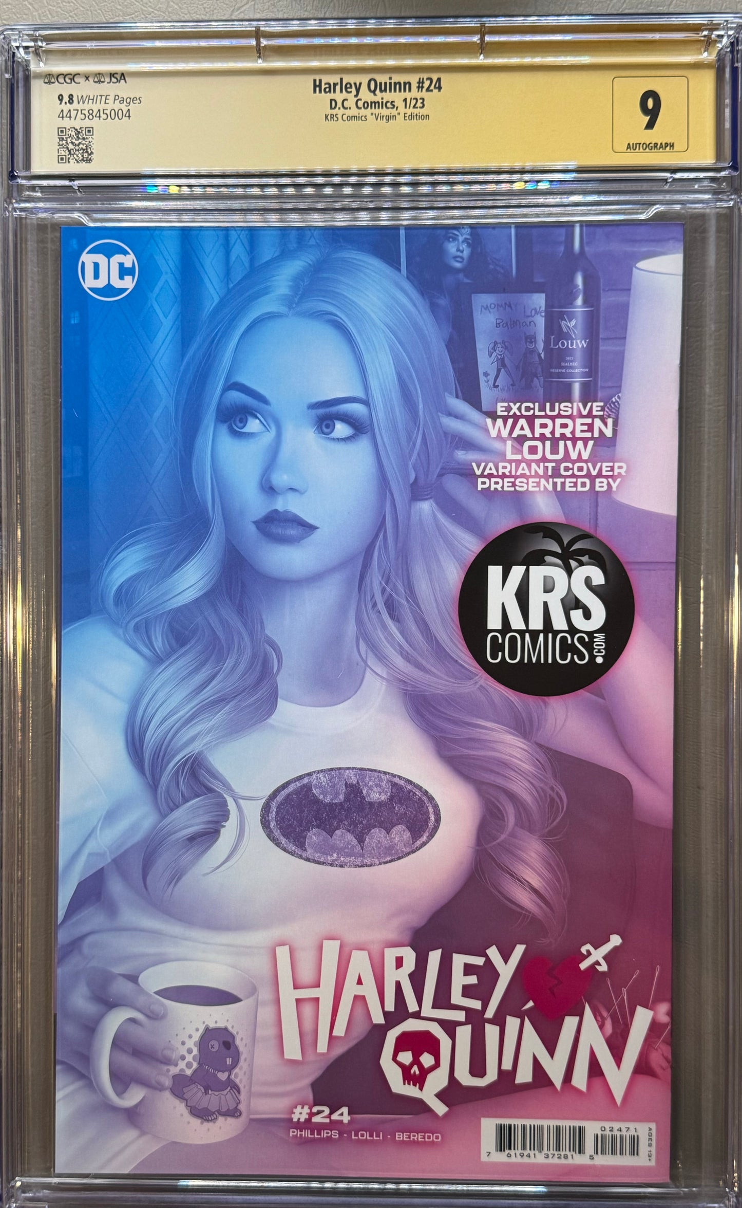 Harley Quinn Vol4 #24 - Cover H - Warren Lauw Campbell 601 Homage Virgin Variant - CGC Signature Series 9.8